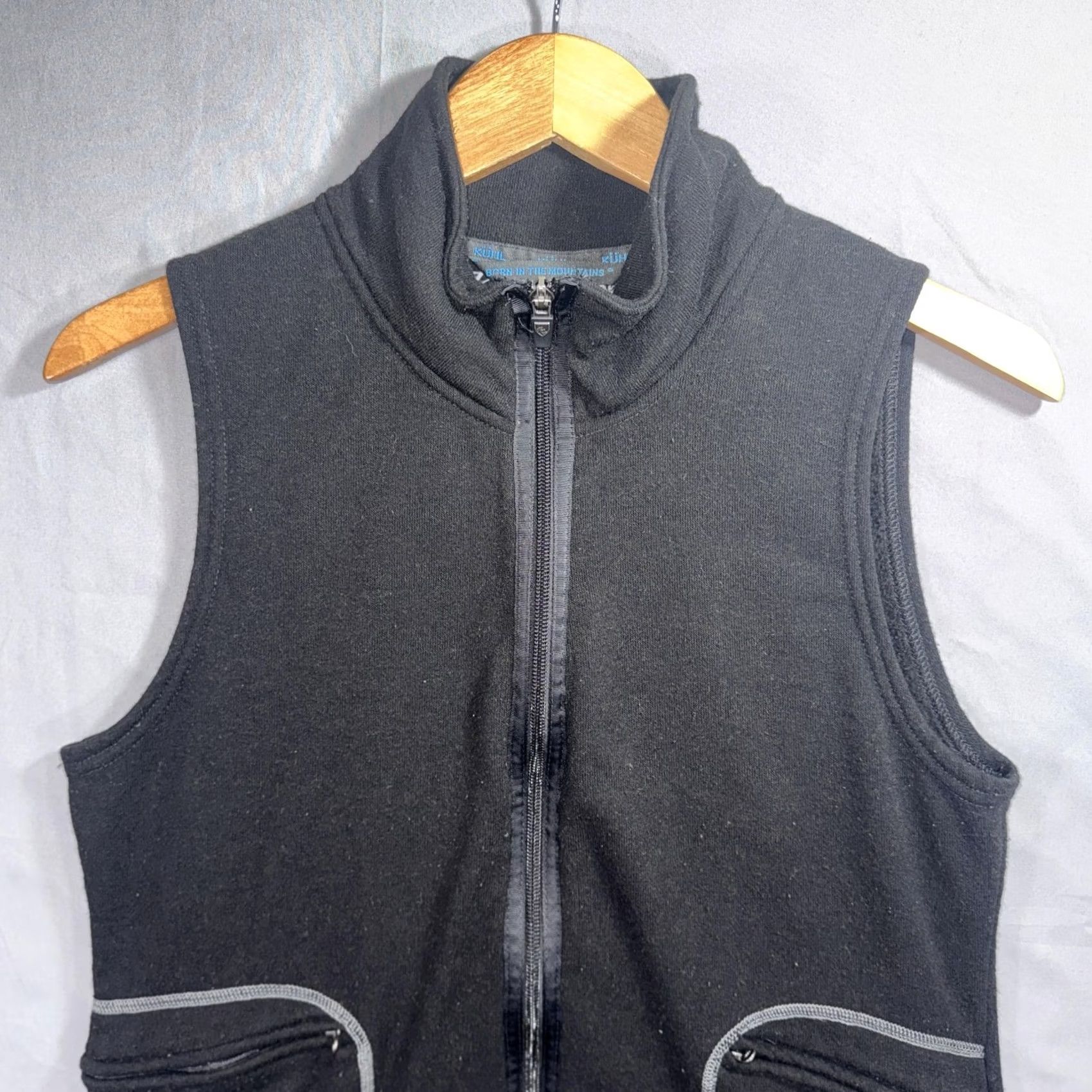 Layer 8 Kuhl Vest Womens Medium Black Kashmira Fleece Full Zip Pockets Outdoor Layer Complete Zip Casual Travel Wear Mens? Size M / US 6-8 / IT 42-44 - 3 Thumbnail