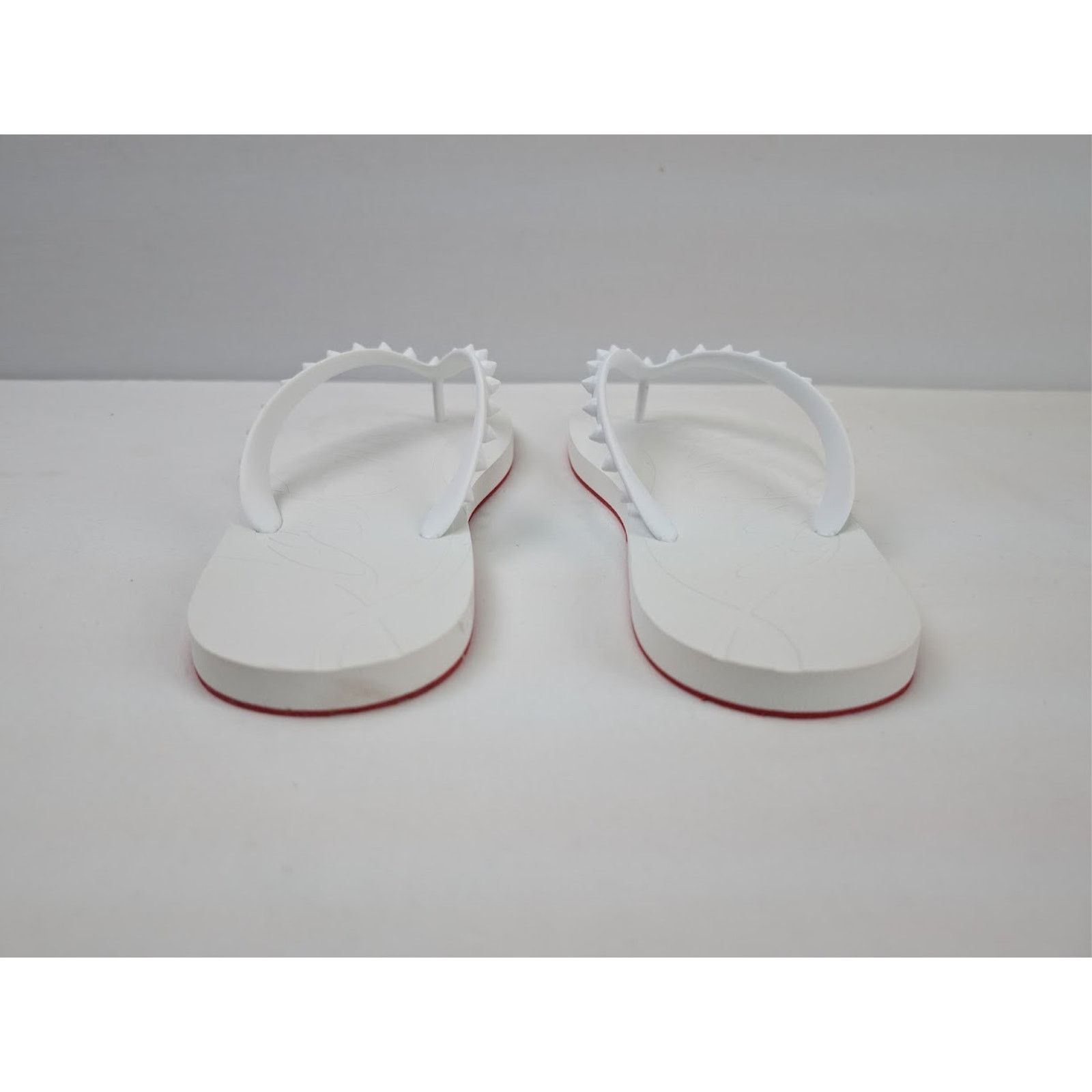Christian Louboutin o1rshd1 Loubi Flip Flat Slippers in White Size US 8 / EU 41 - 10 Thumbnail