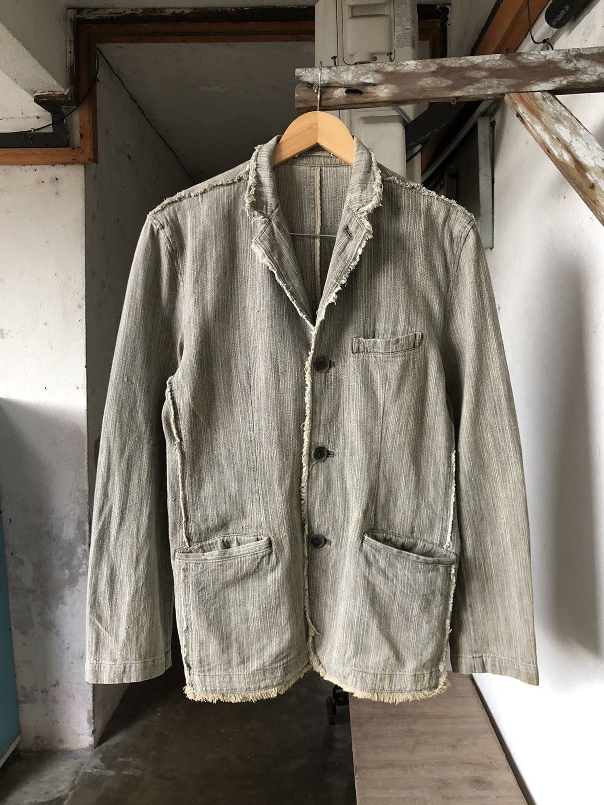 If Six Was Nine Like Kapital❗️Create Barefoot Distressed Woven Indigo Jacket Size US M / EU 48-50 / 2 - 1 Thumbnail