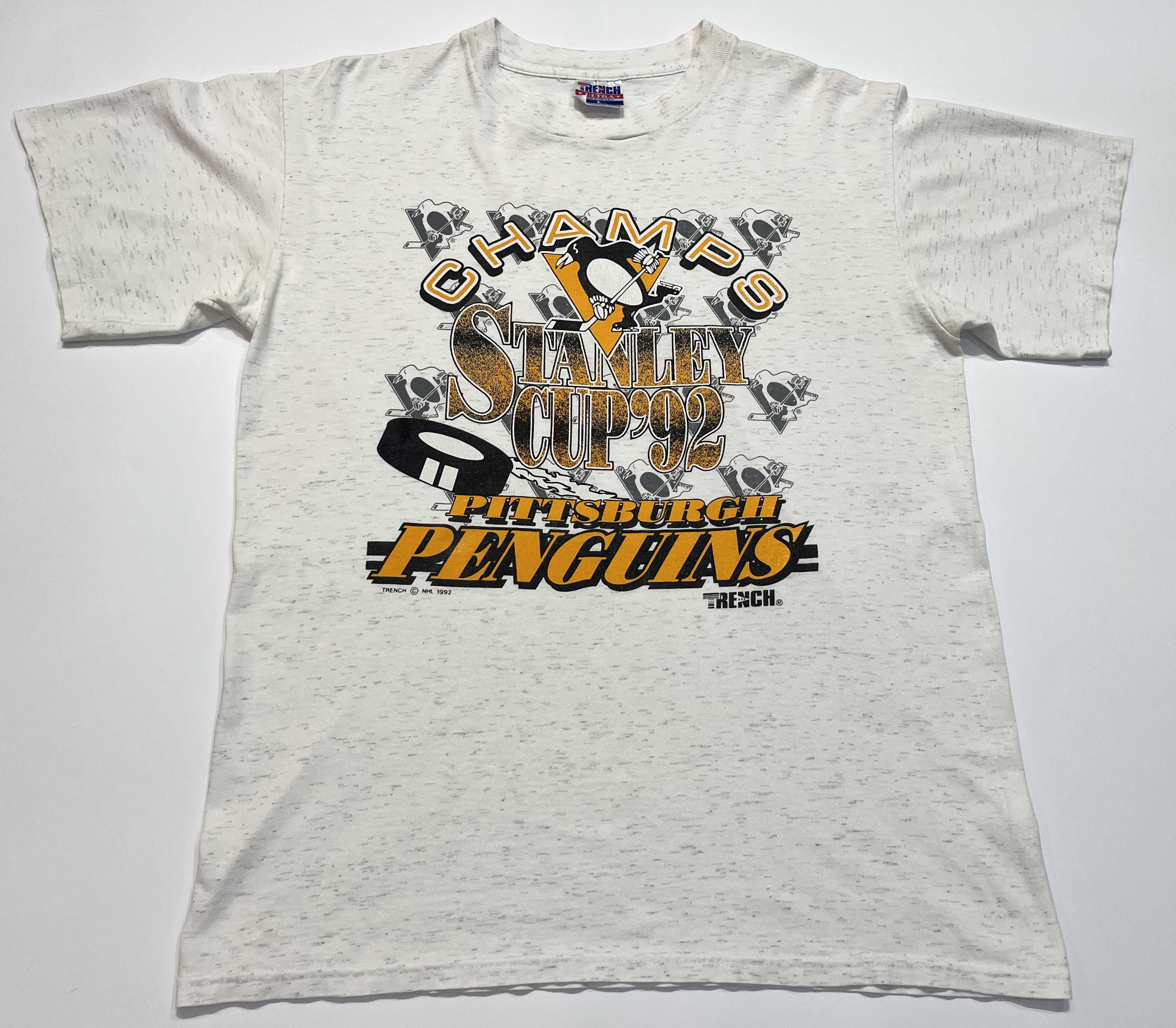 NHL Vintage Trench 1992 NHL Pittsburgh Penguins Hockey T-Shirt Size US L / EU 52-54 / 3 - 1 Thumbnail