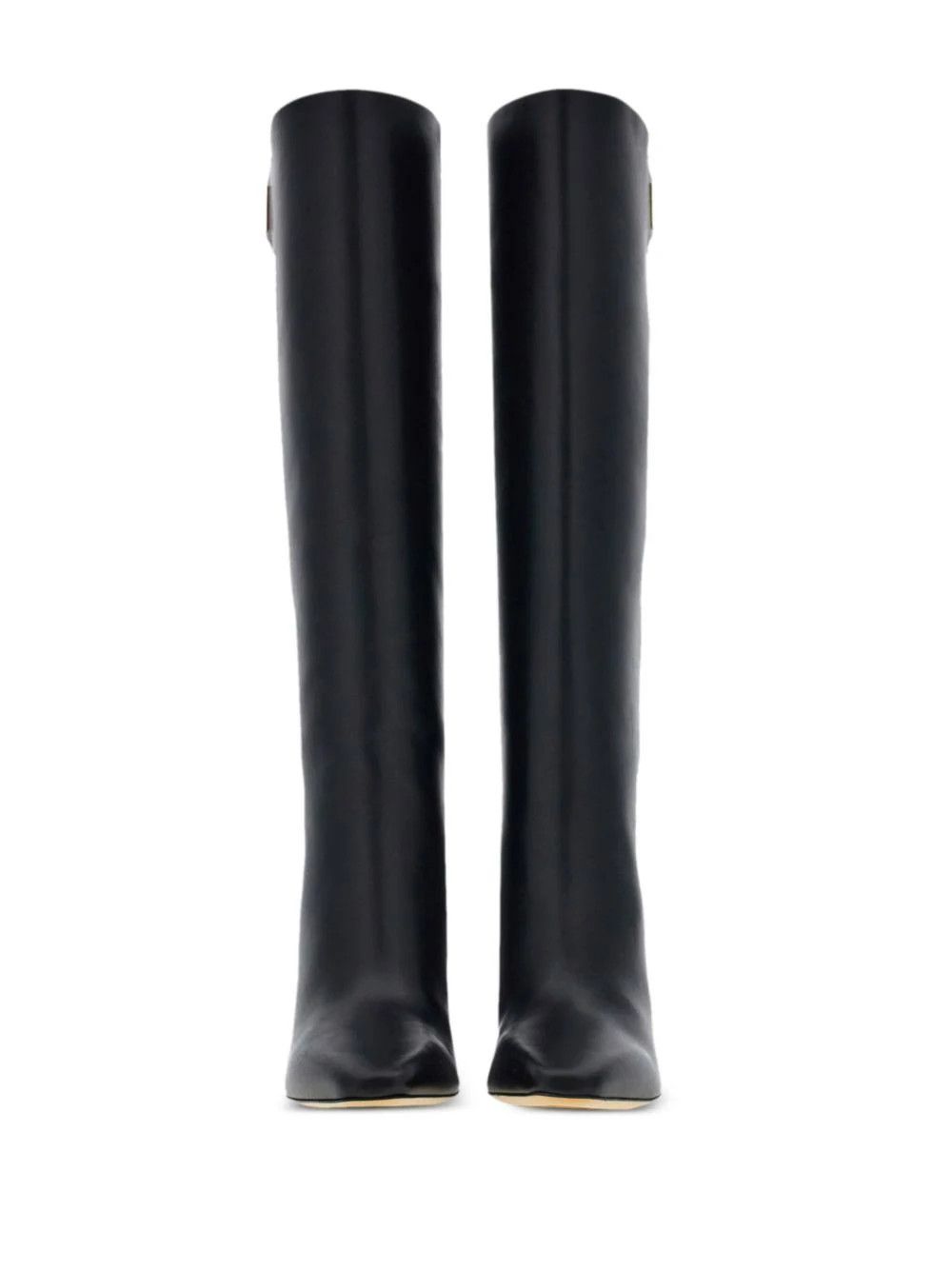 Salvatore Ferragamo o1s1rm0924 85mm Plaque Leather Boots in Black Size US 9.5 / IT 39.5 - 3 Thumbnail