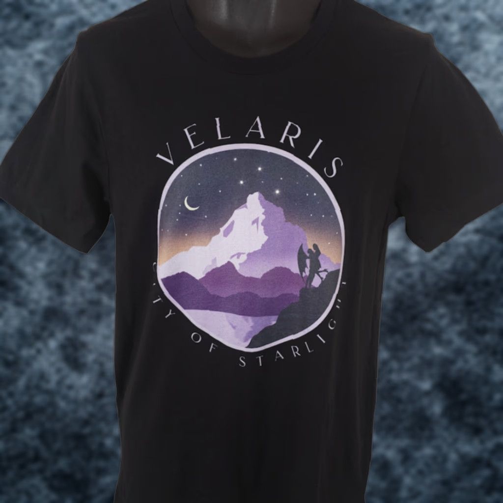 Vintage Bella + Canvas Velaris T Shirt Mens M Black City Of Starlight ACOTAR Book Series Fantasy Romance Graphic Print Shirt Mens Size US M / EU 48-50 / 2 - 1 Thumbnail