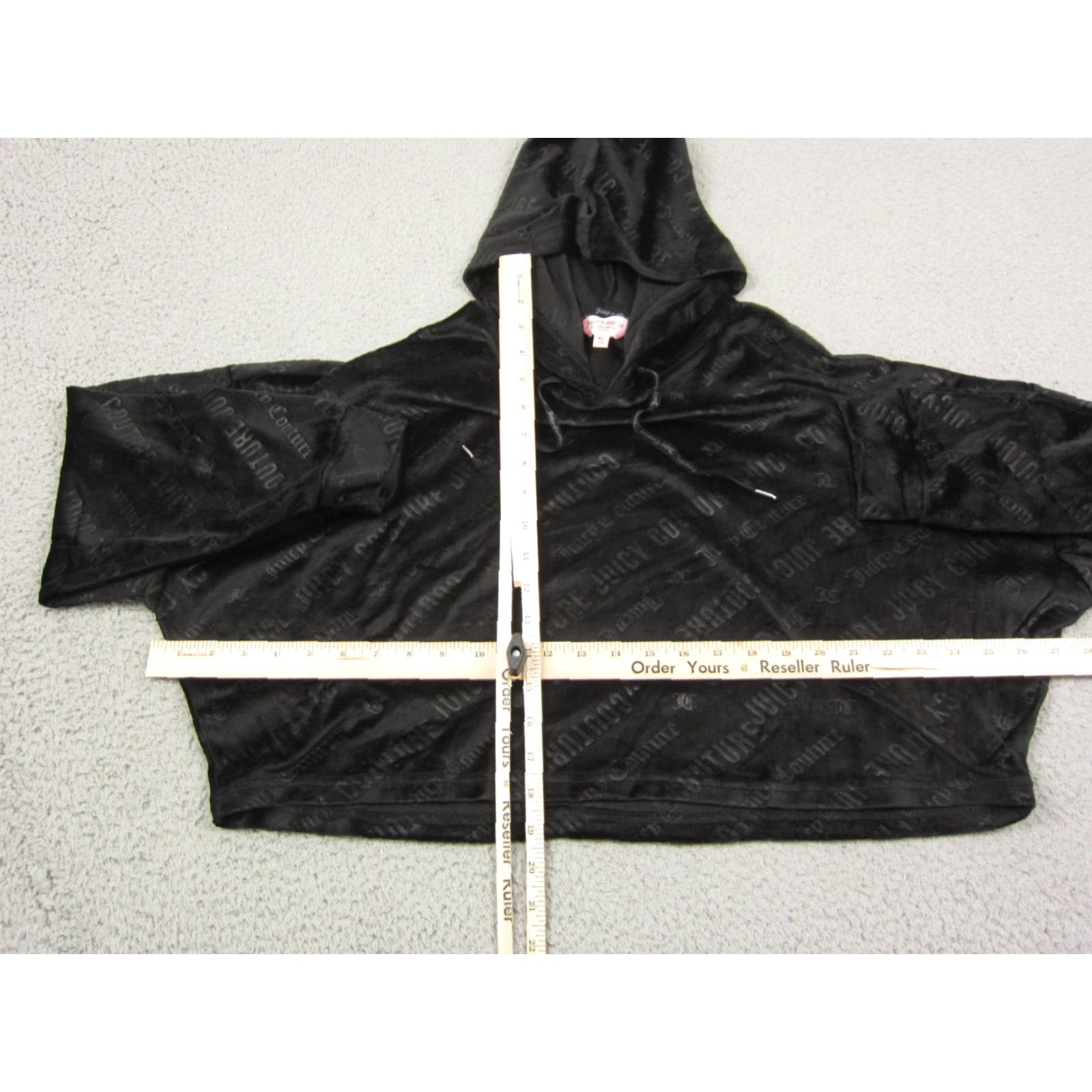 Juicy Couture Juicy Couture Hoodie Womens XL Black Velour Cropped Sleepwear Velour Graphic Print 80s 90s Pullover Nightwear Clothing Womens XL Black Size XL / US 12-14 / IT 48-50 - 6 Thumbnail