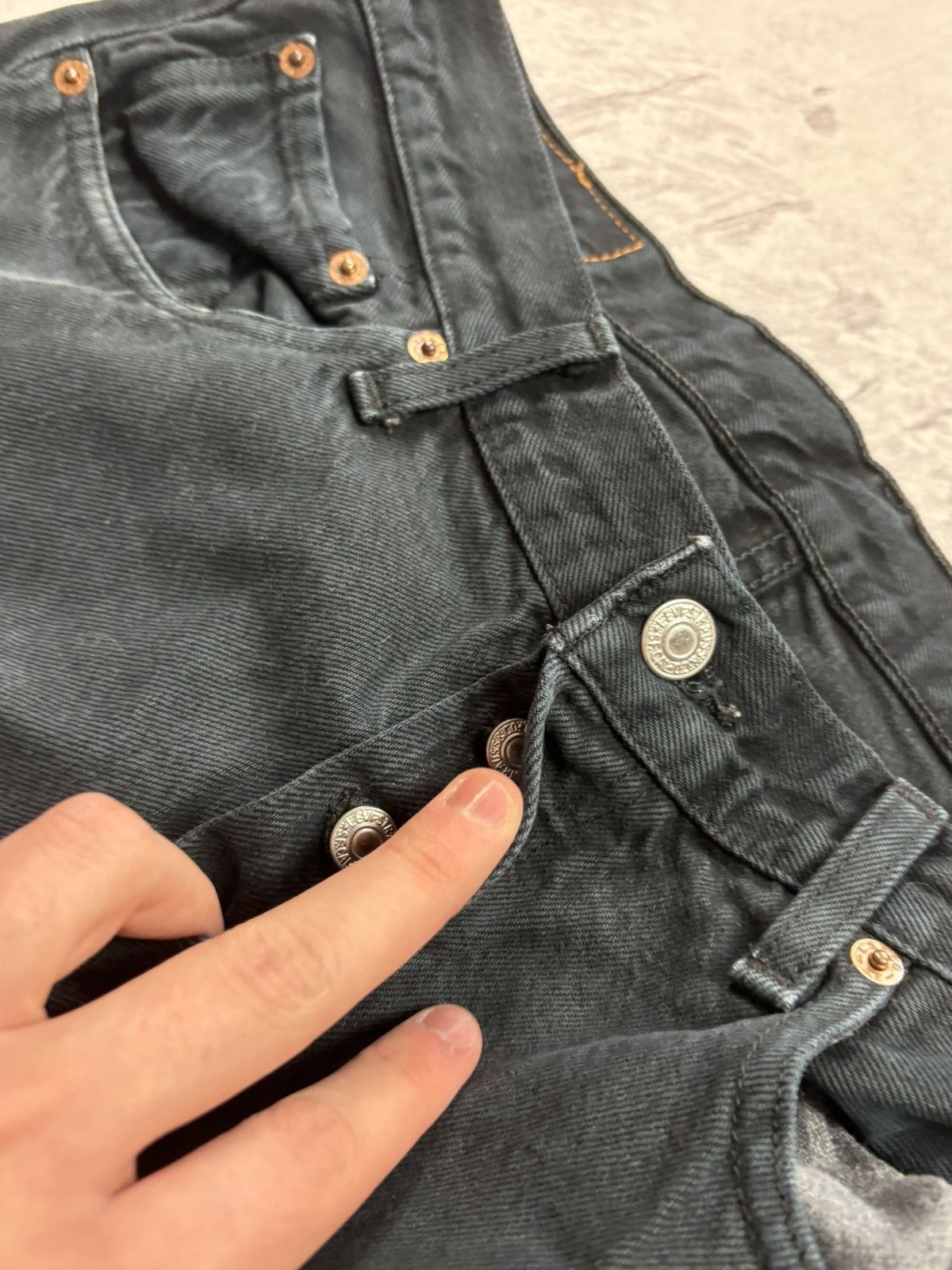 Levi's Vintage Levis 501 Denim jeans washed black pants retro Y2k Size US 33 - 6 Thumbnail