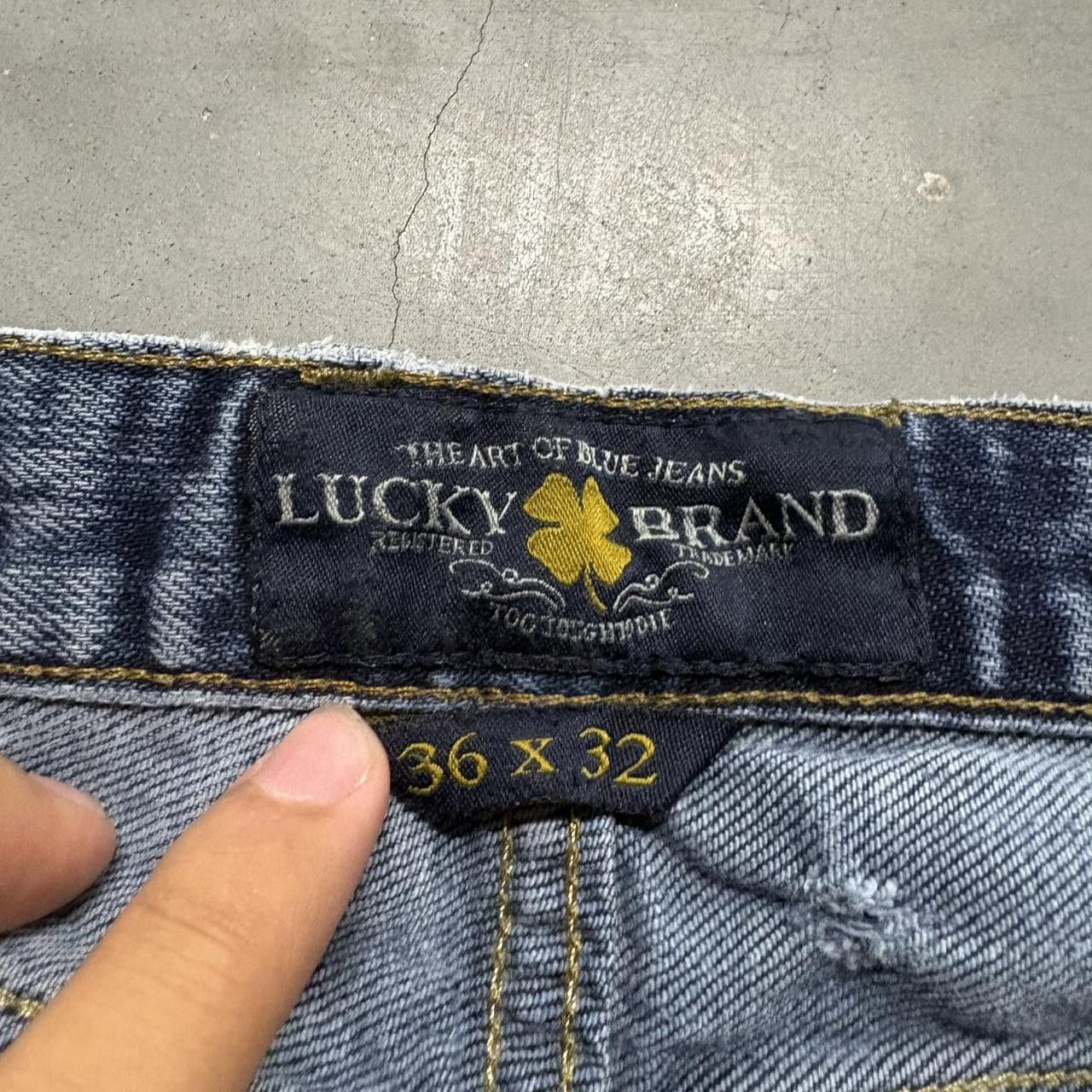 Lucky Brand Crazy Vintage Y2K/2000s Baggy Lucky Brand Dark Wash Denim Jeans! Size US 36 / EU 52 - 8 Thumbnail