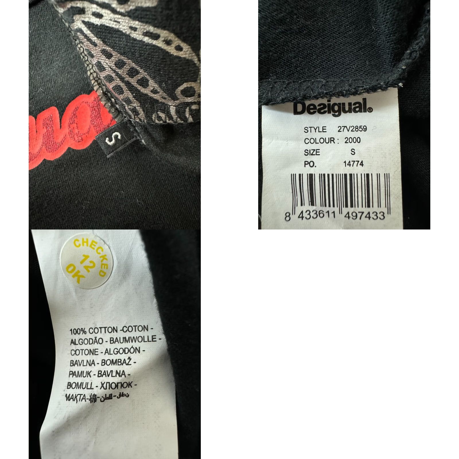 Desigual Desigual Dress Womens S A-Line Midi Black Size S / US 4 / IT 40 - 8 Thumbnail