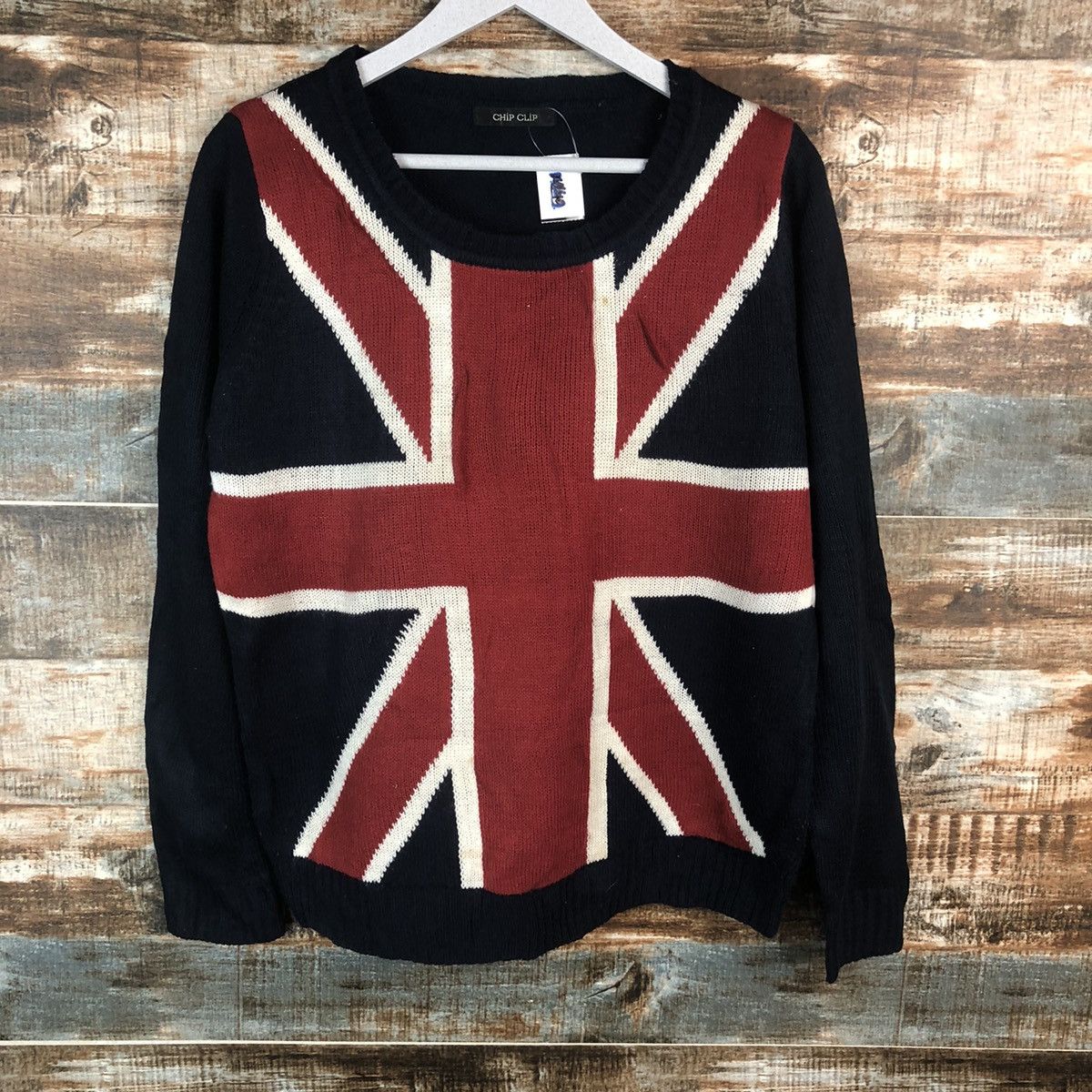 Vintage Chip Club Red British flag Knitwear #A1850 Size M / US 6-8 / IT 42-44 - 3 Thumbnail