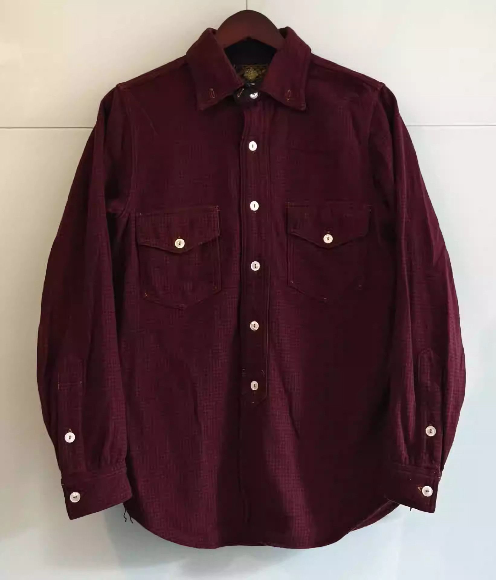 image of Freewheelers Out Of Print Wool Shirt in Red, Men's (Size Small)