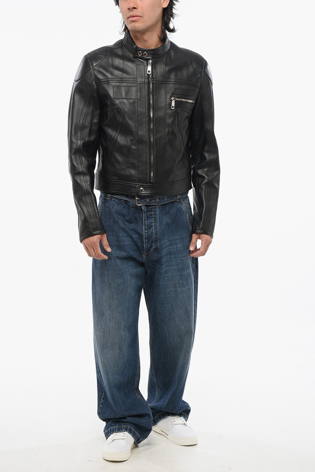 Dolce & Gabbana og1mm0825 Leather Jacket in Black Size US S / EU 44-46 / 1 - 3 Thumbnail