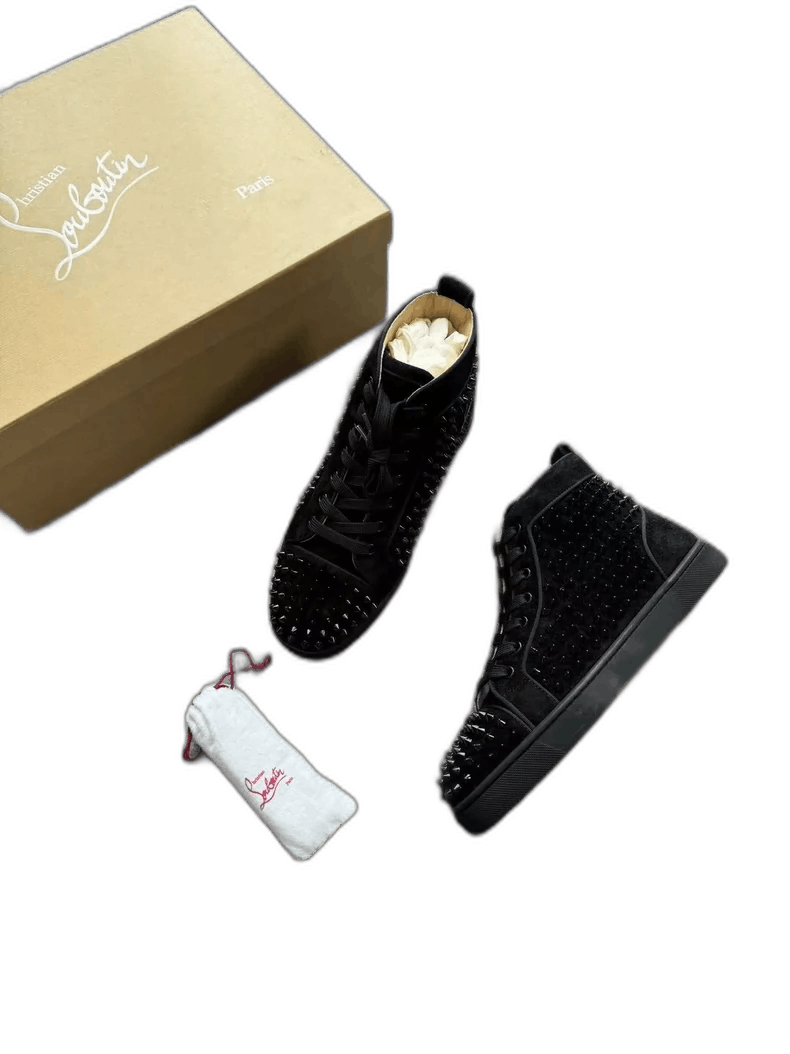 Christian Louboutin Christian Louboutin Black High-Top Sneakers-yf Size US 8.5 / EU 41-42 - 1 Thumbnail