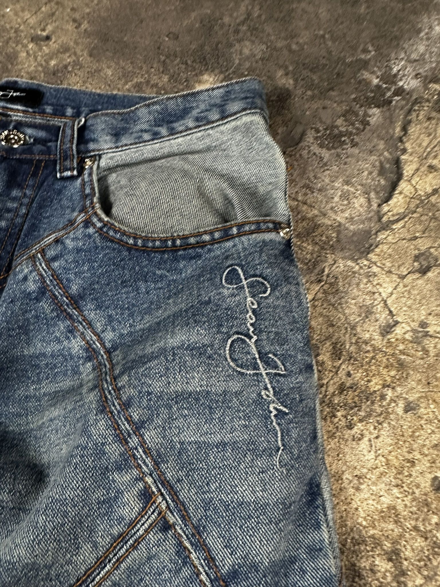 Sean John 2000s Sean John Patchwork Oversized Hiphop Rap Jeans Pants Size US 32 / EU 48 - 7 Thumbnail