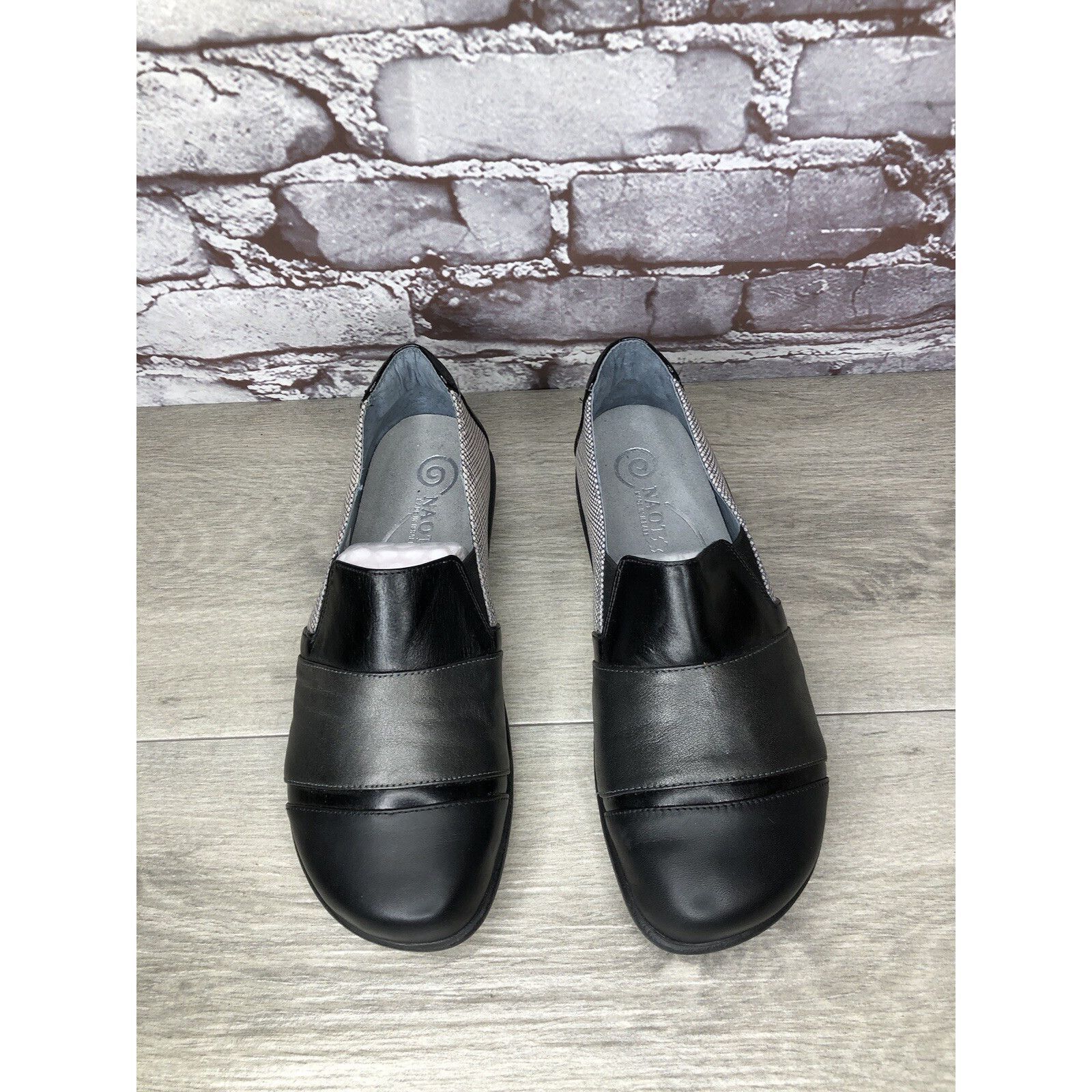 Other Naot Prescott Black Leather Grey Synthetic Comfort Casual Cl Size US 6 / IT 36 - 16 Thumbnail