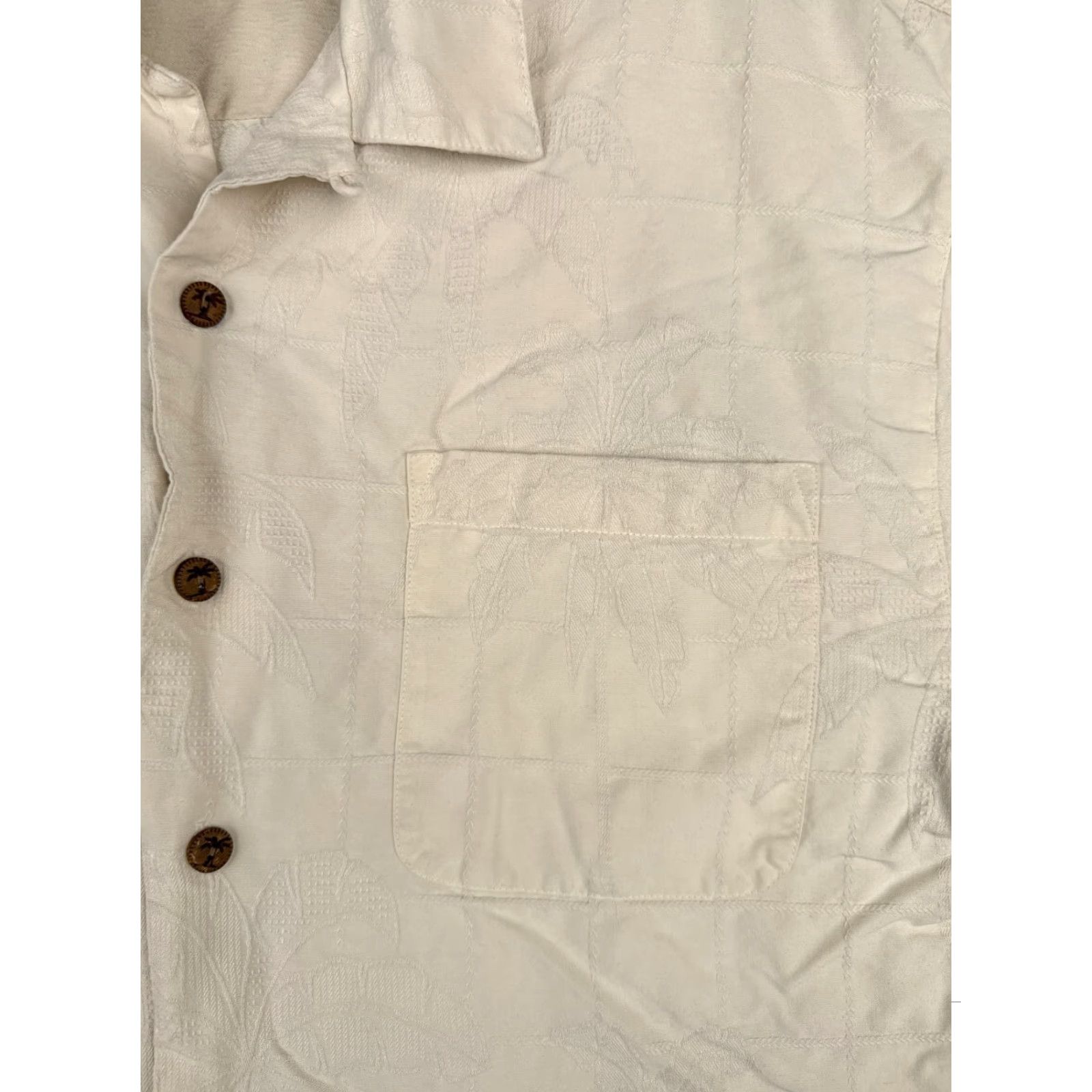 Vintage VINTAGE Jamaica Jaxx Shirt Men Large Beige Embroidered Palm Silk Hawaiian 90s Beach Designer Short Sleeve Silk Shirt Mens L Beige Size US L / EU 52-54 / 3 - 6 Thumbnail