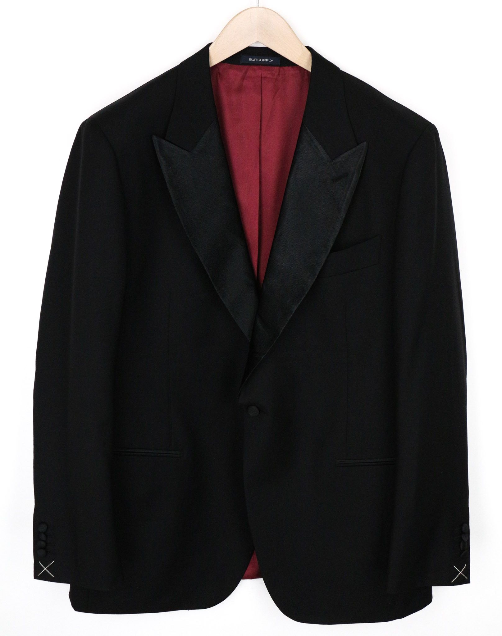 Suitsupply LAZIO TUXEDO UK46R Velvet Wool Slim Black 3 Piece 73307 Size 46R - 2 Thumbnail