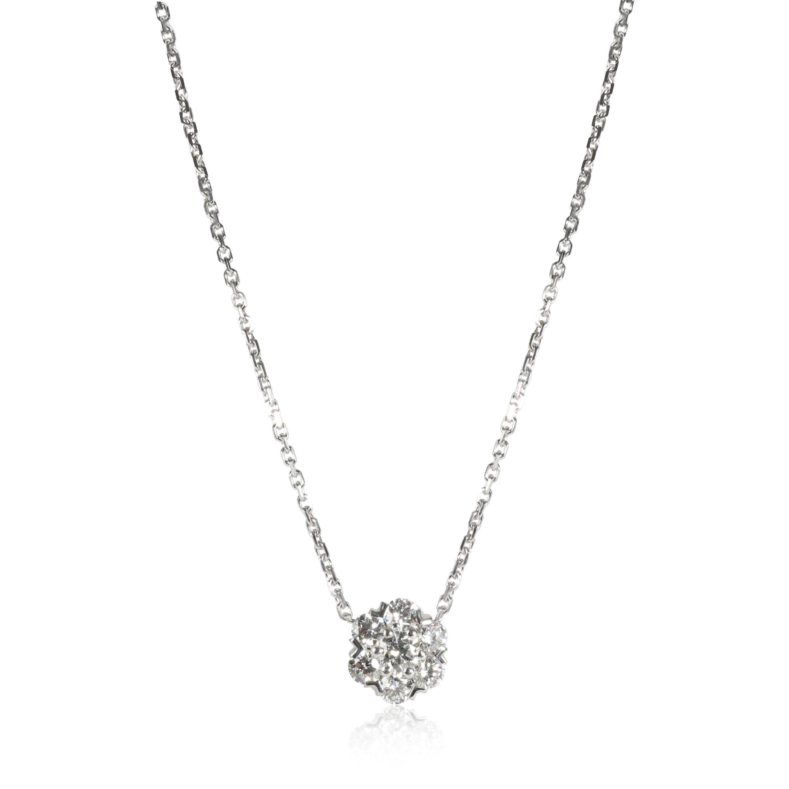 Van Cleef & Arpels Fleurette Diamond Necklace in 18K White Gold 1.02 CTW