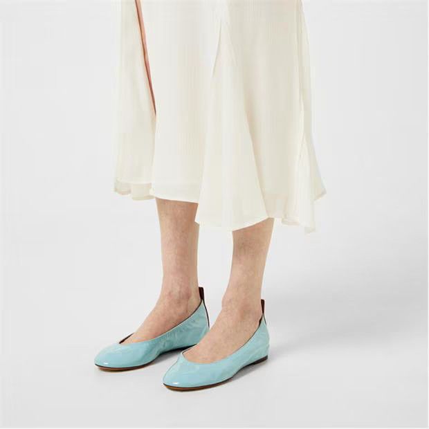 Lanvin o1g2r1mq1024 Leather Ballet Flats in Light Blue & Brown Size US 10 / IT 40 - 5 Thumbnail