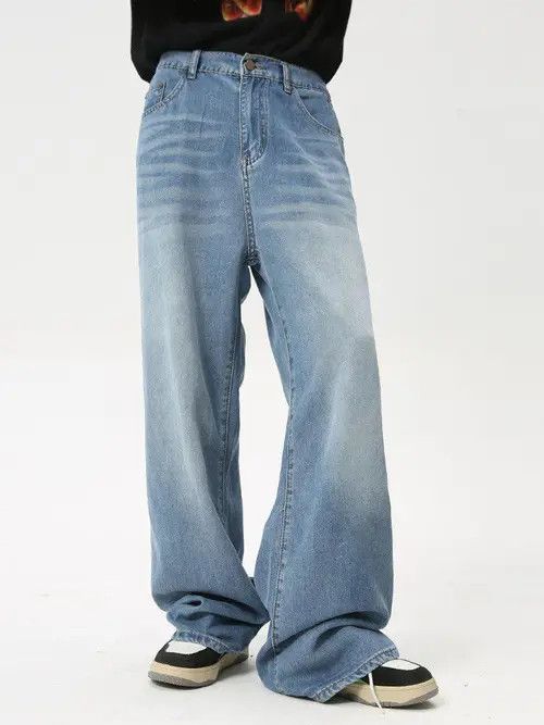Jean Kobayashi x Nao Blue Baggy Wide Leg Denim Jeans Size US 30 / EU 46 - 8 Thumbnail