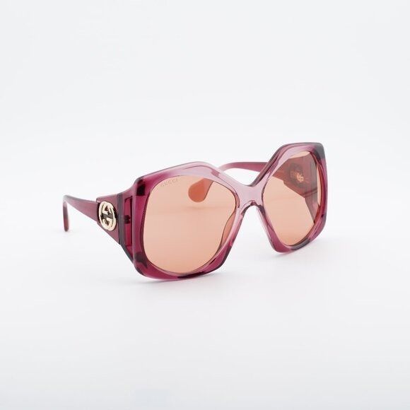 Gucci Gucci GG0875S 003 Sunglasses Burgundy Square Frame, Orange Size ONE SIZE - 1 Thumbnail