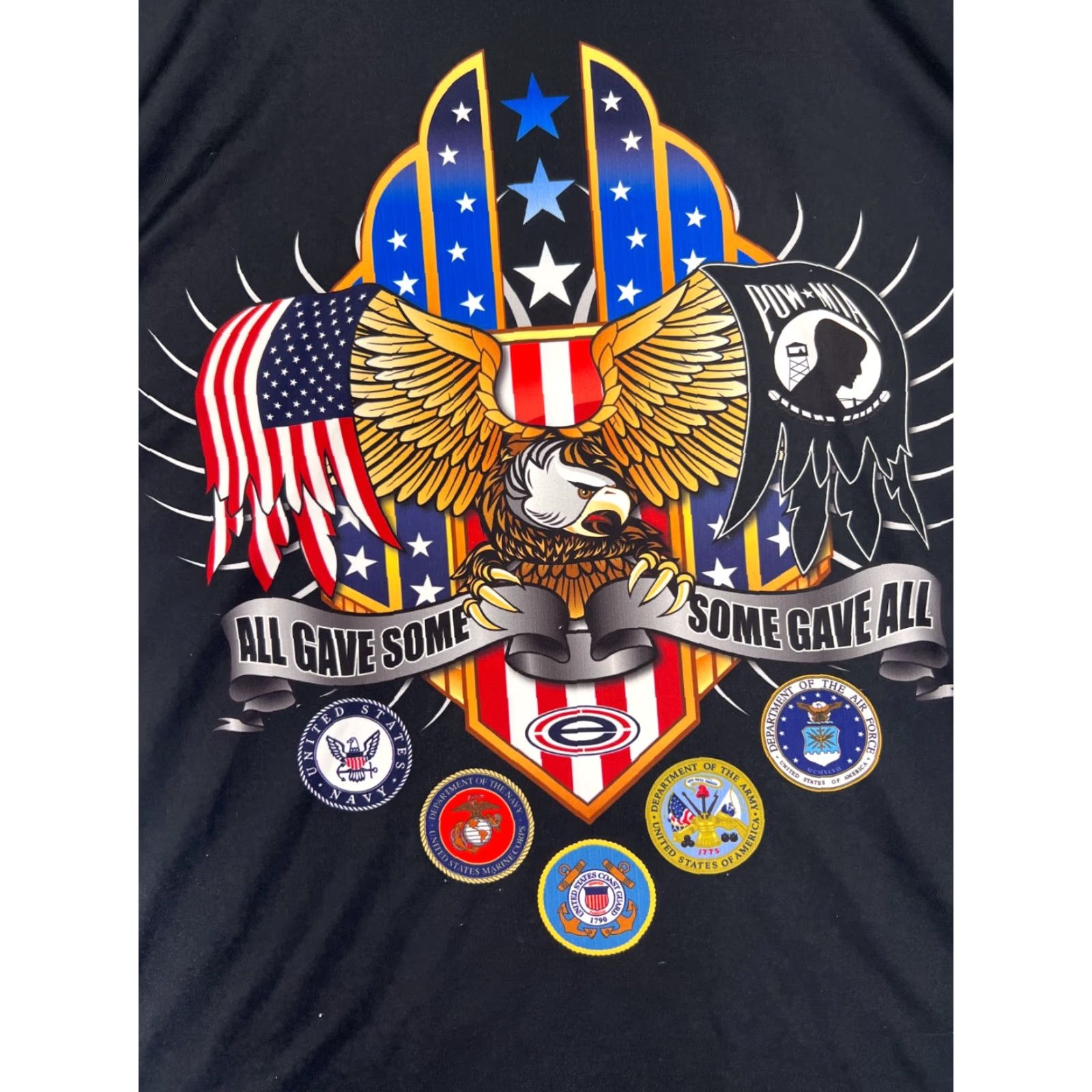 Vintage VINTAGE Elite Sports Shirt Men L Black All Branches POW MIA Embroidered Logo Photo Snags Front Back Size US L / EU 52-54 / 3 - 6 Thumbnail