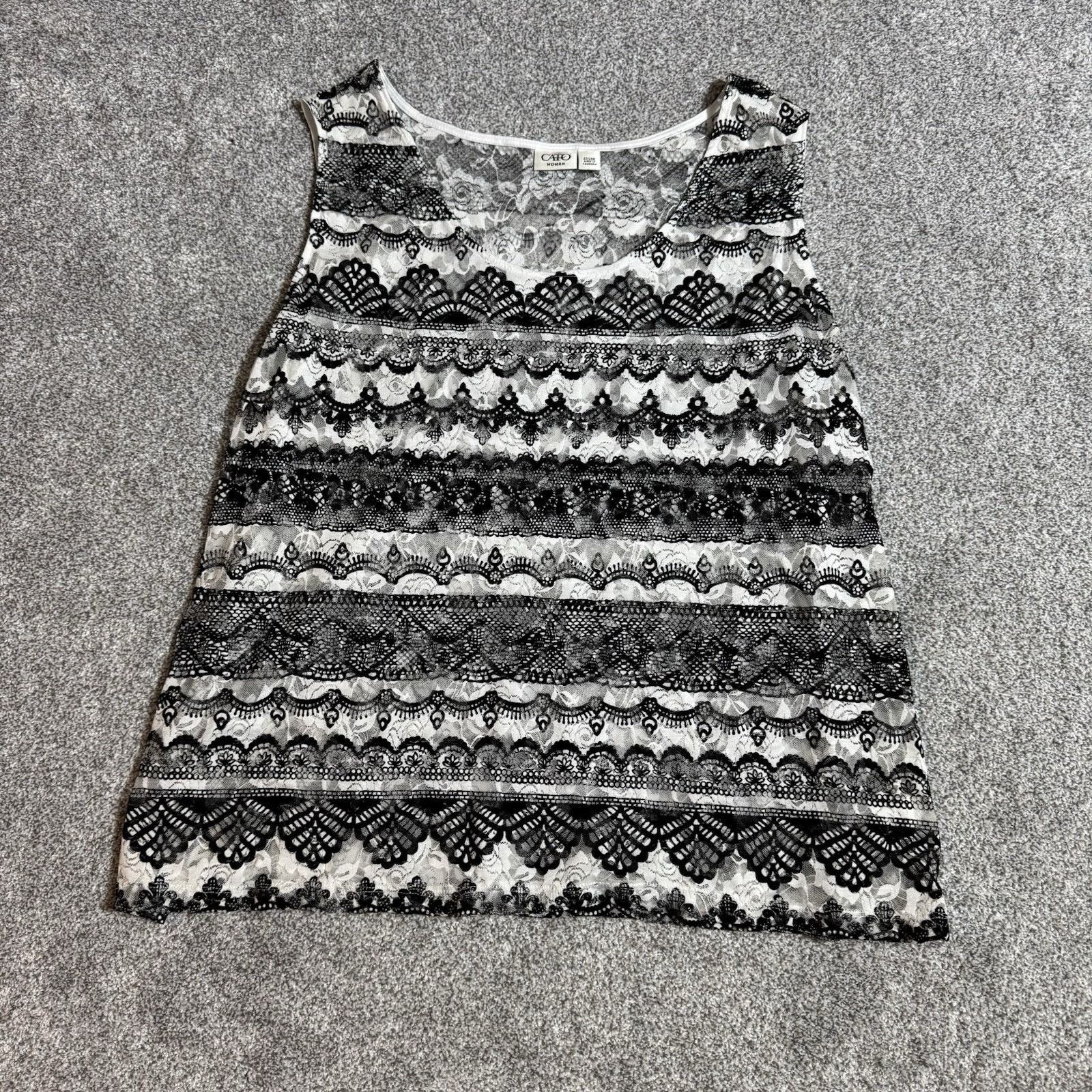 Other Cato Tank Top Womens 22/24 Plus Sheer Lace Boho Romantic Size 3XL / US 20-22 - 1 Thumbnail