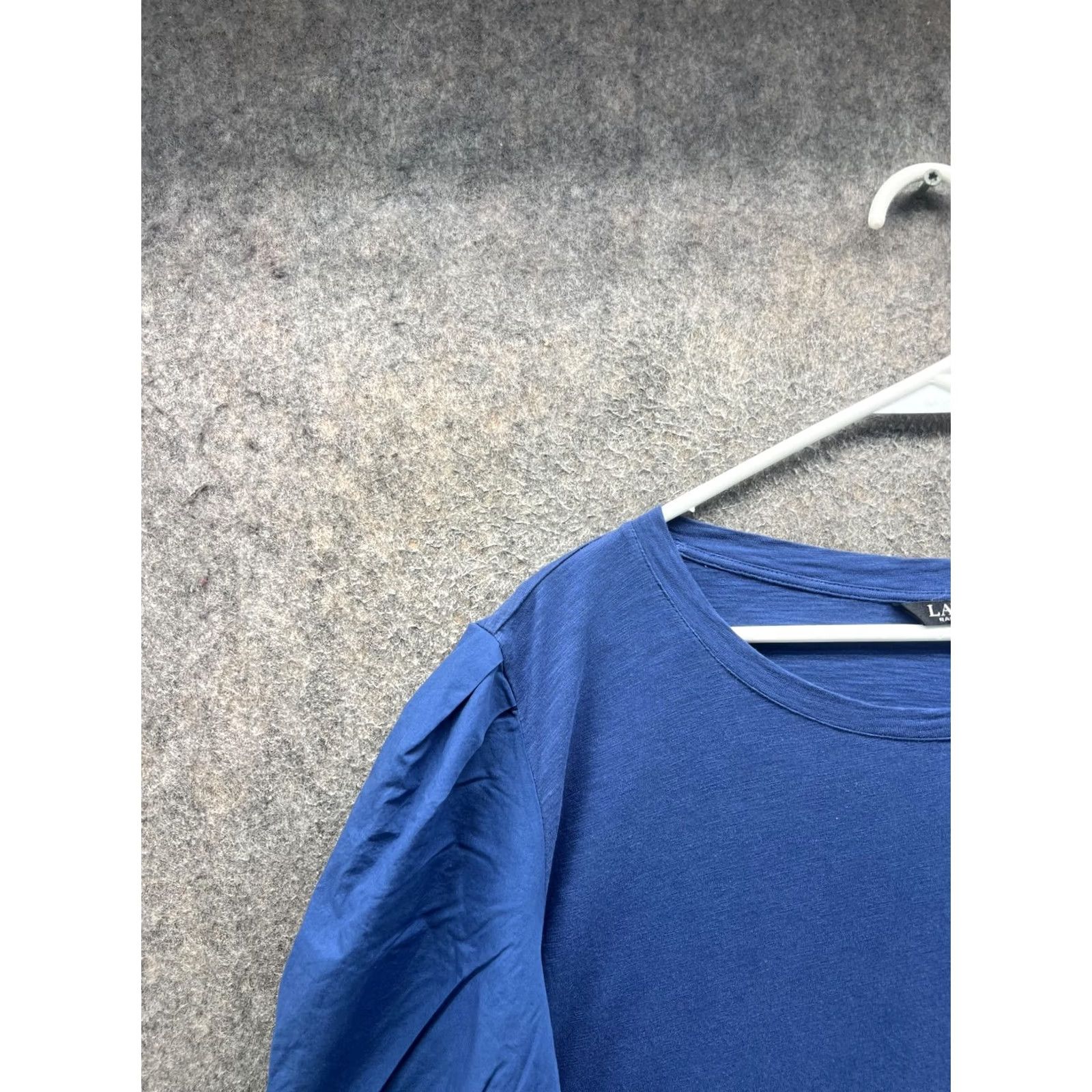 Ralph Lauren VINTAGE? No. Lauren Ralph Lauren Shirt Womens XL Blue Crew Neck Puff 3/4 Sleeve Jersey Top Size XL / US 12-14 / IT 48-50 - 7 Thumbnail