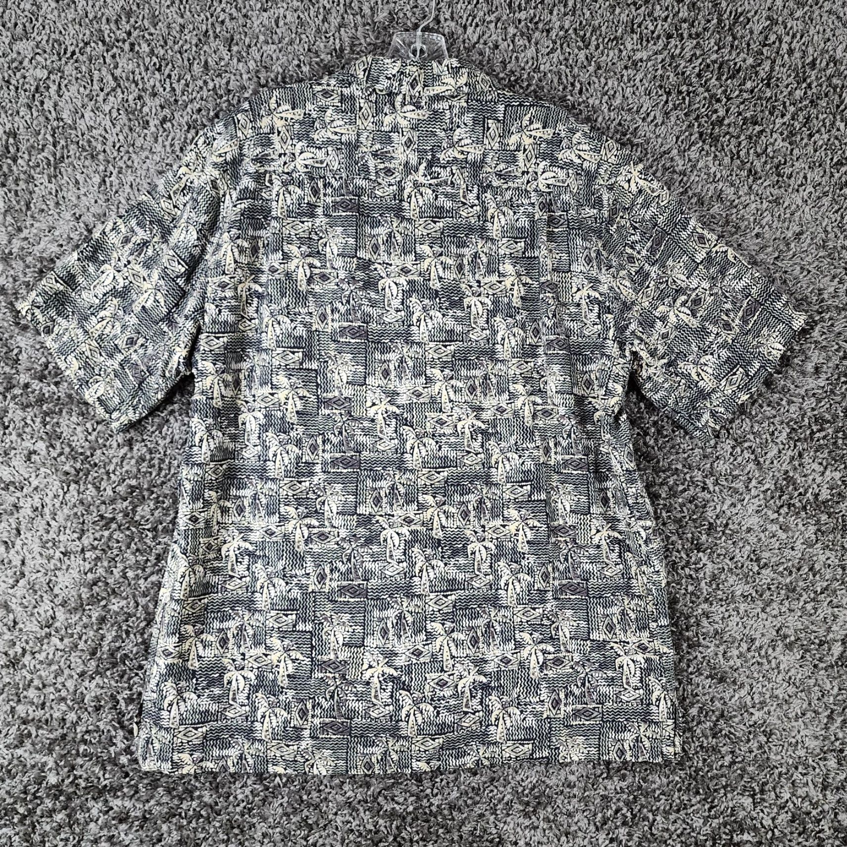 Vintage VINTAGE Batik Bay Hawaiian Button-Up Shirt Mens Size L Short Sleeve Beige Palm Tree Size US 33 - 6 Thumbnail