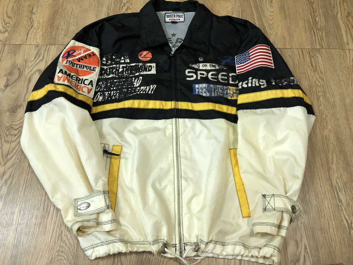 image of Vintage 90’S Southpole Racing Team Pull Over Jacket in Black, Men's (Size Medium)