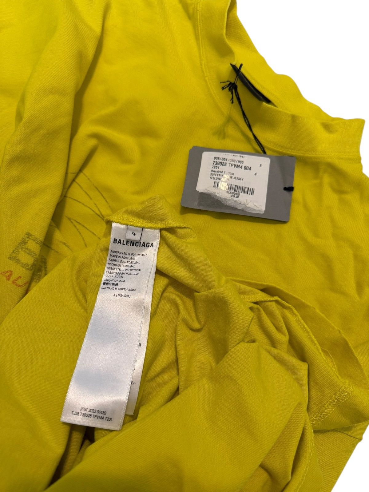 Balenciaga Surfer Athletic Halo Logo Yellow Shirt Size US XL / EU 56 / 4 - 6 Thumbnail