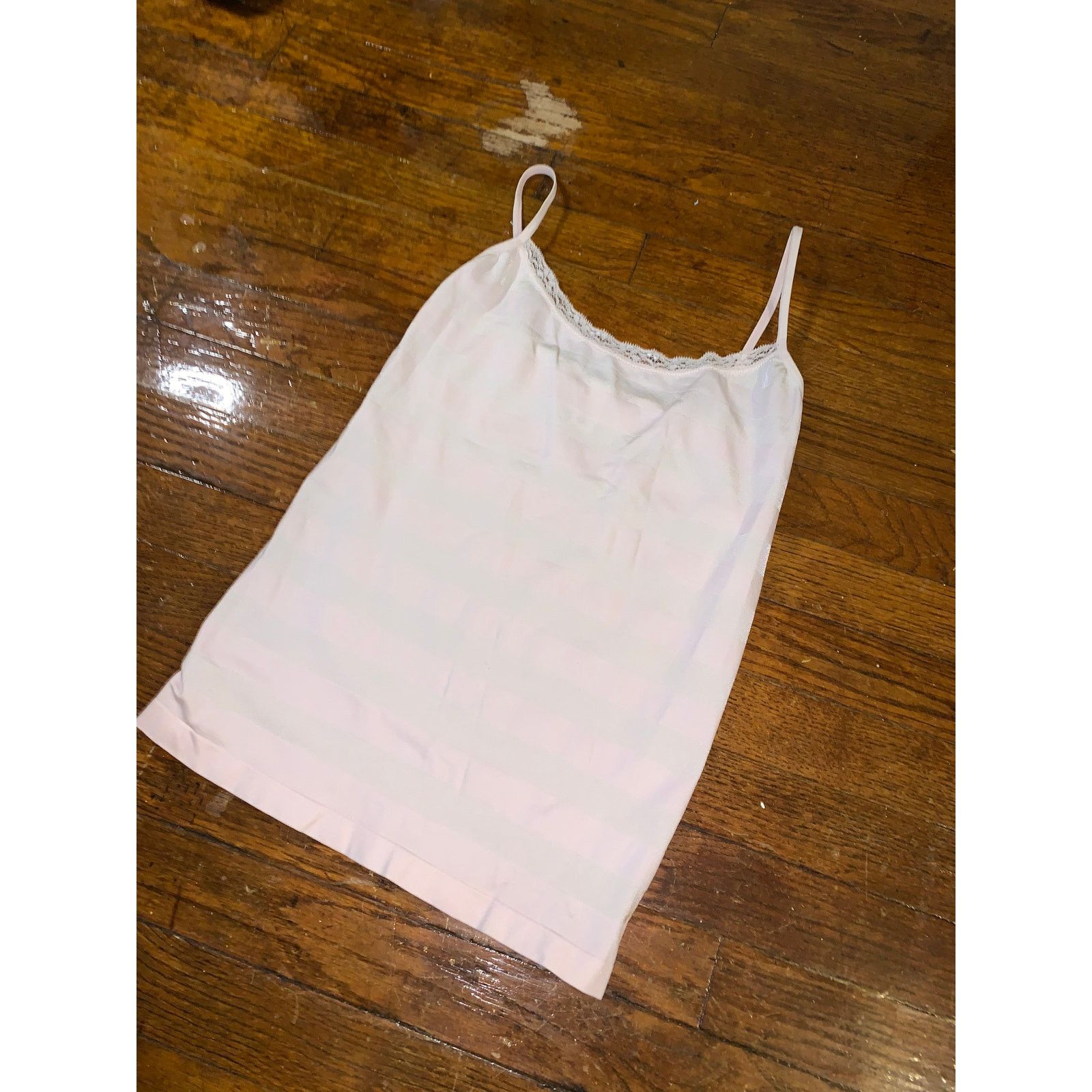 Other Nouvelle Seamless Camisole XL Pink Stripe Lace Trim Tank Top Size XL / US 12-14 / IT 48-50 - 8 Thumbnail