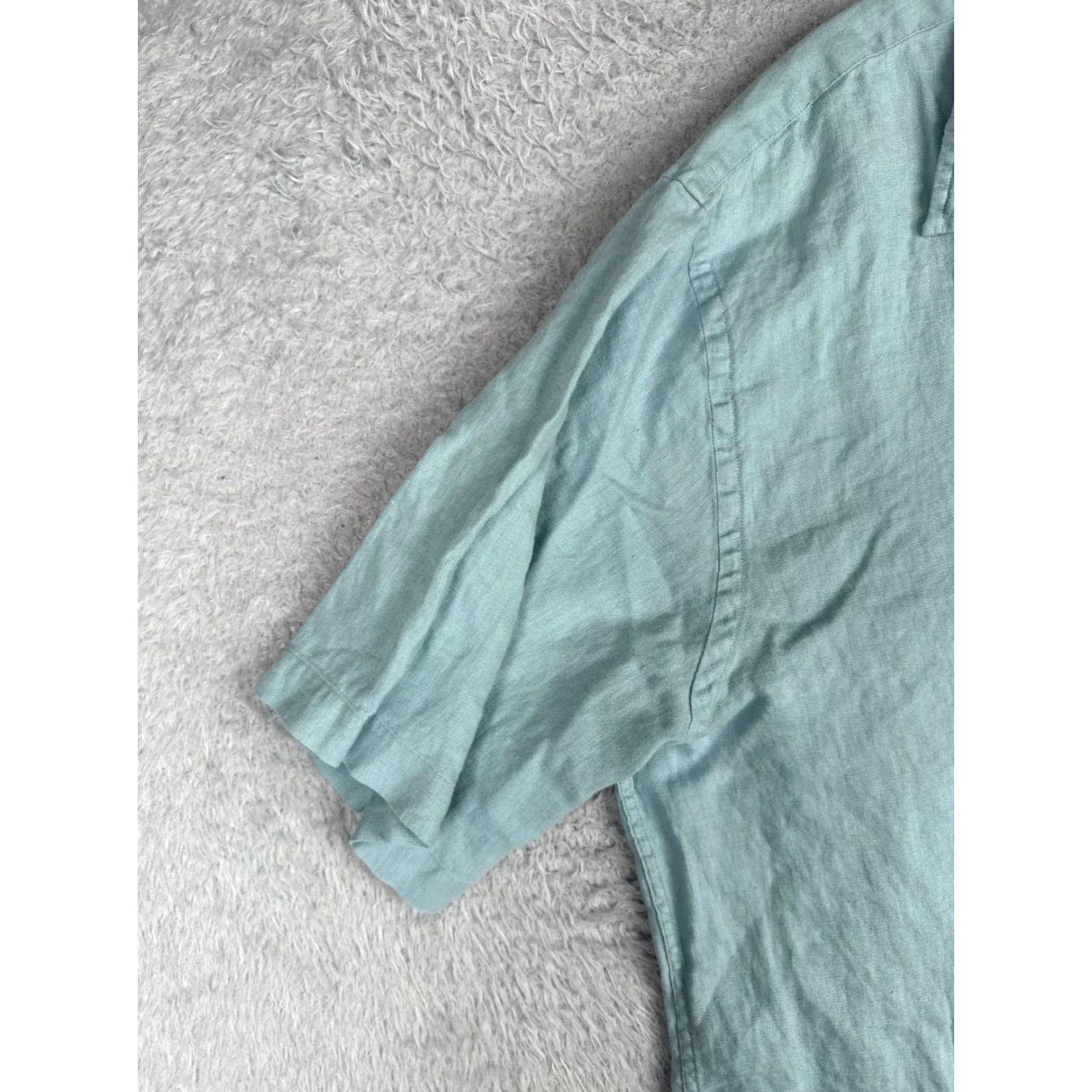 Lands' End Lands' End Shirt Men Large 16-16.5 Blue Cotton Button Up Short Sleeve Pocket Casual Workwear Size US L / EU 52-54 / 3 - 3 Thumbnail