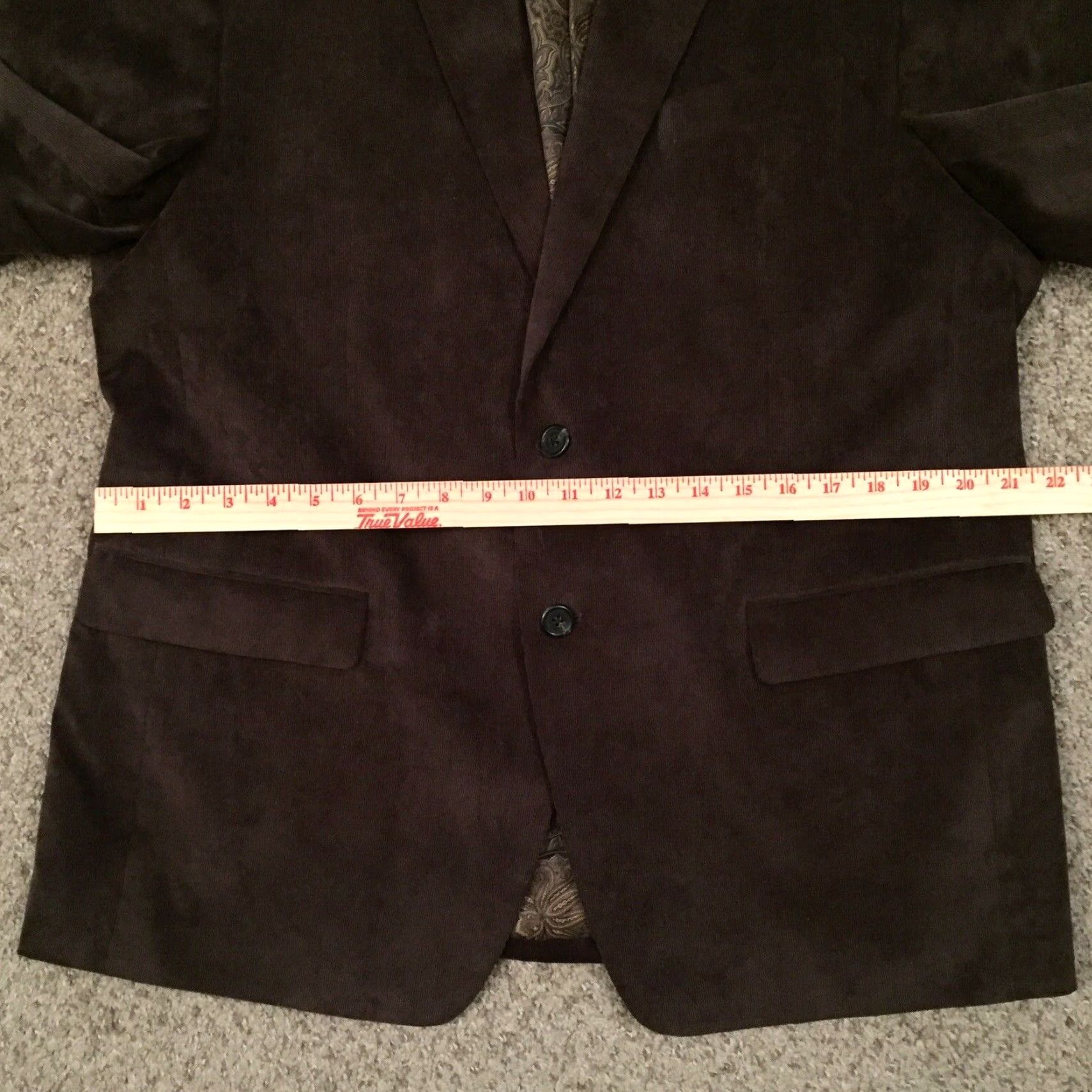 Chaps Chaps Blazer Mens 44 Regular Brown Corduroy Two Button Single Vent Jacket Coat Mens Apparel Size 44R - 5 Thumbnail