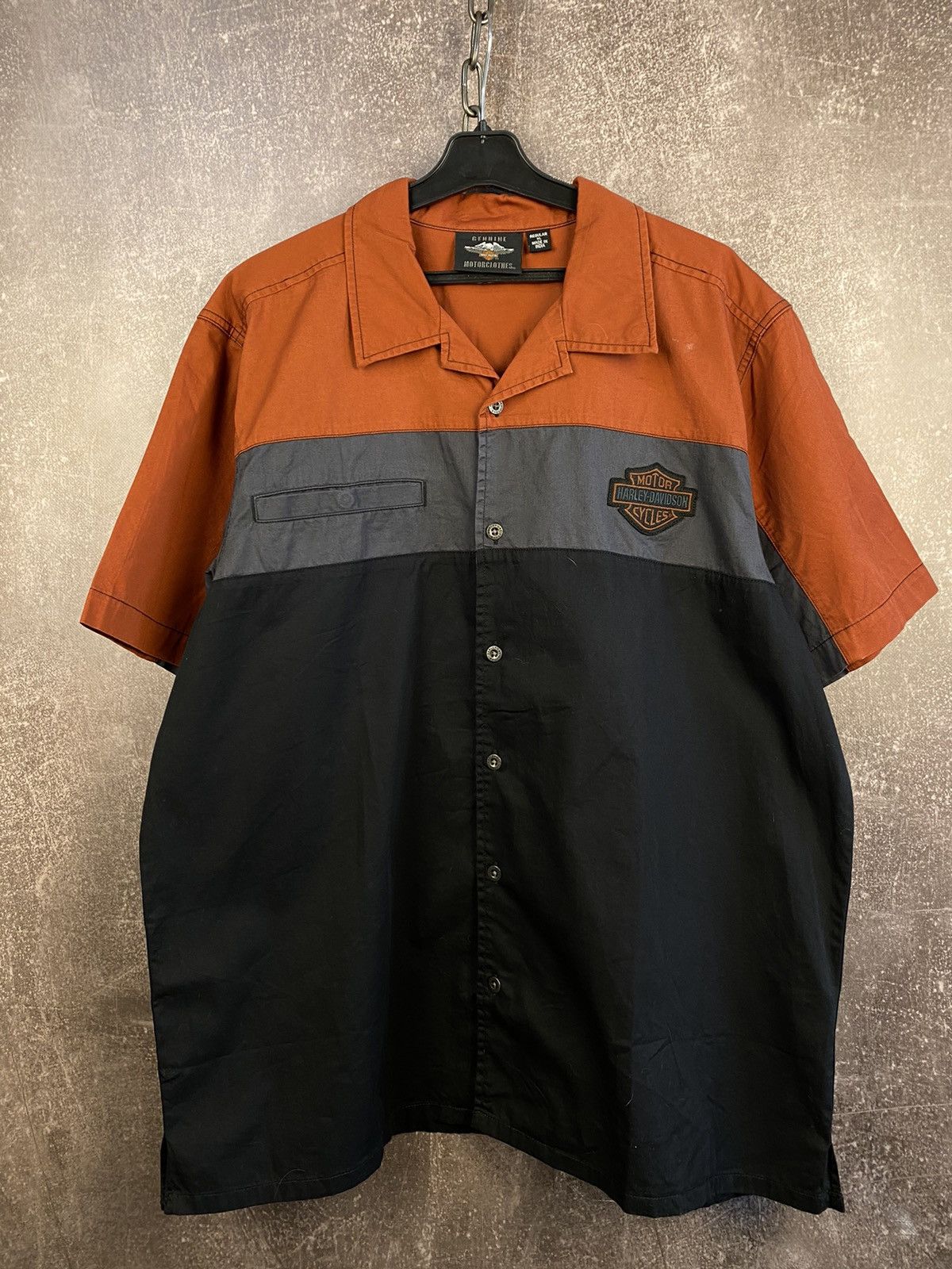 Harley Davidson HARLEY DAVIDSON Shirt Button Up Vintage Size US XL / EU 56 / 4 - 2 Thumbnail