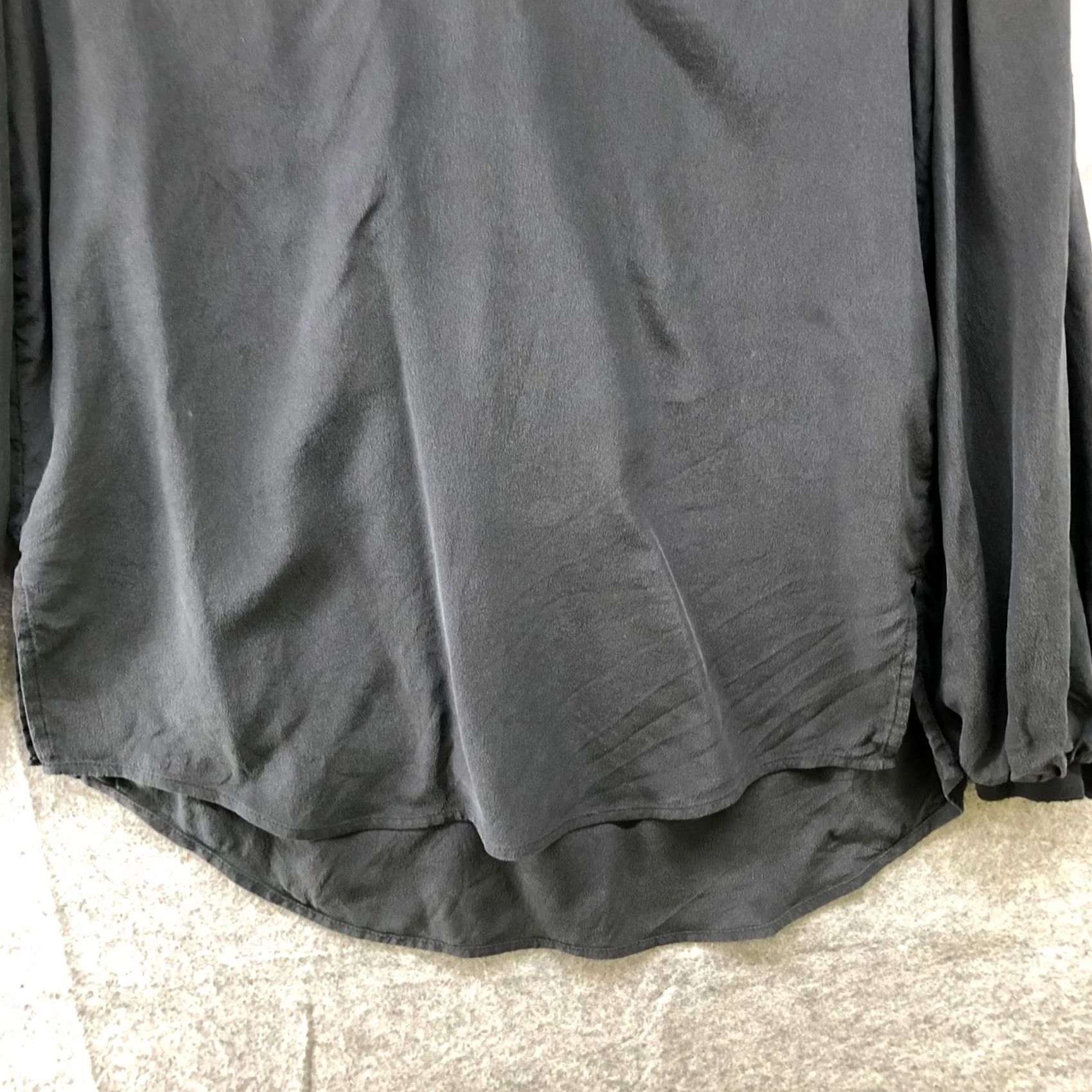 Vintage Autograph 100% Silk Long Sleeve Blouse Womens 4 (S) UK 8 Black V-Neck Shirt Blouse Womens Regular Modern Basic/Silk/Black/V-Neck Size S / US 4 / IT 40 - 4 Thumbnail