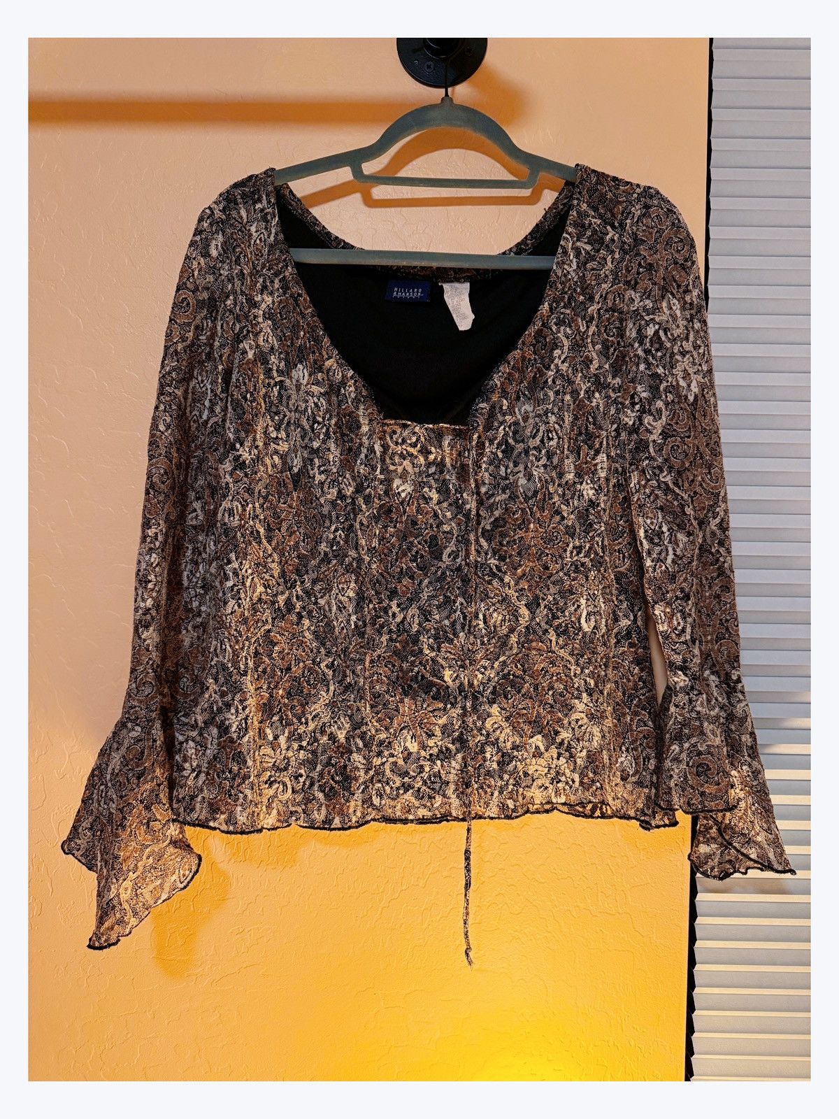 Other Vintage Hillard & Hanson Metallic Paisley Top – Boho Y2K Size L / US 10 / IT 46 - 1 Thumbnail