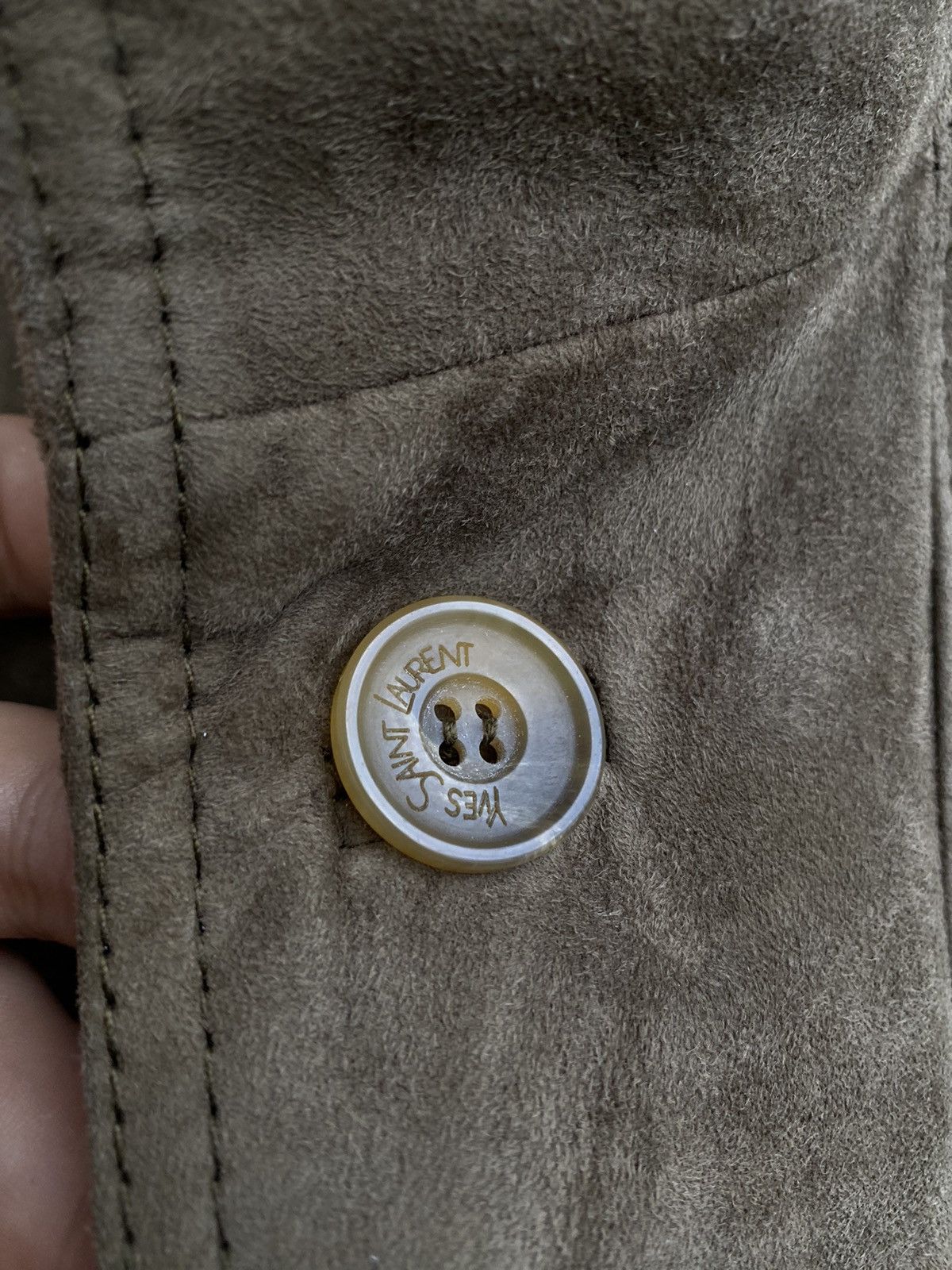 Yves Saint Laurent 90’s Suede YSL Leather Jacket Soft Beige/Brown Size US L / EU 52-54 / 3 - 5 Thumbnail