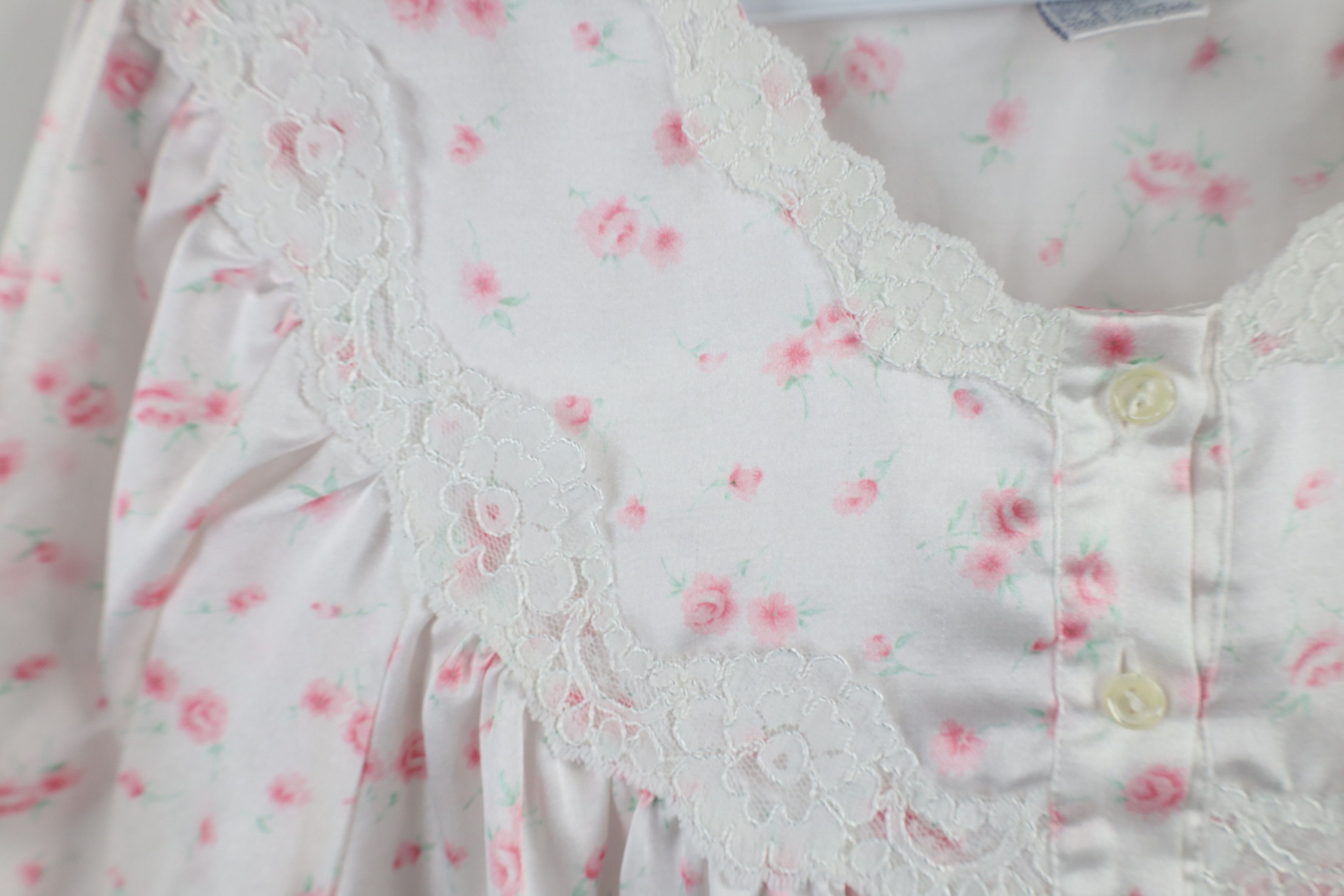 Vintage Vintage 90s Miss Elaine Lace Flower Night Gown Sleep Size M / US 6-8 / IT 42-44 - 8 Thumbnail