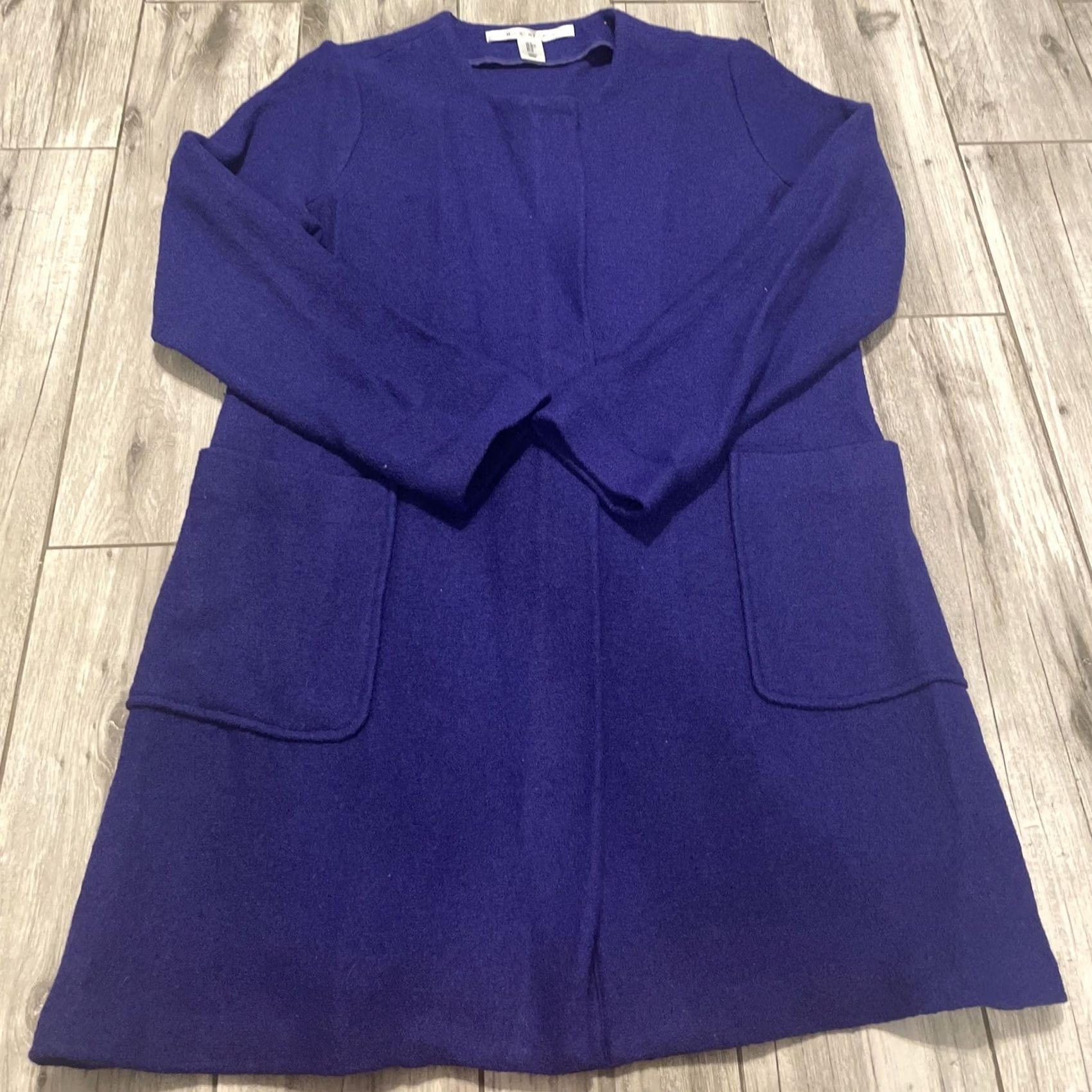 Vintage Max Studio Coat Wool Blend Full Zip M Purple Women Overcoat Pockets Size M / US 6-8 / IT 42-44 - 6 Thumbnail