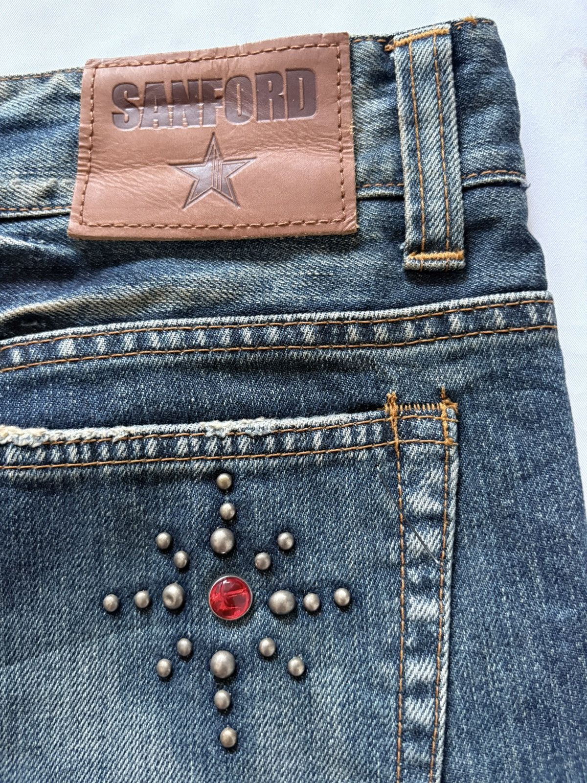 20471120 JAPANESE BRAND SANFORD FLARE PATCHWORK JEANS Size US 30 / EU 46 - 6 Thumbnail