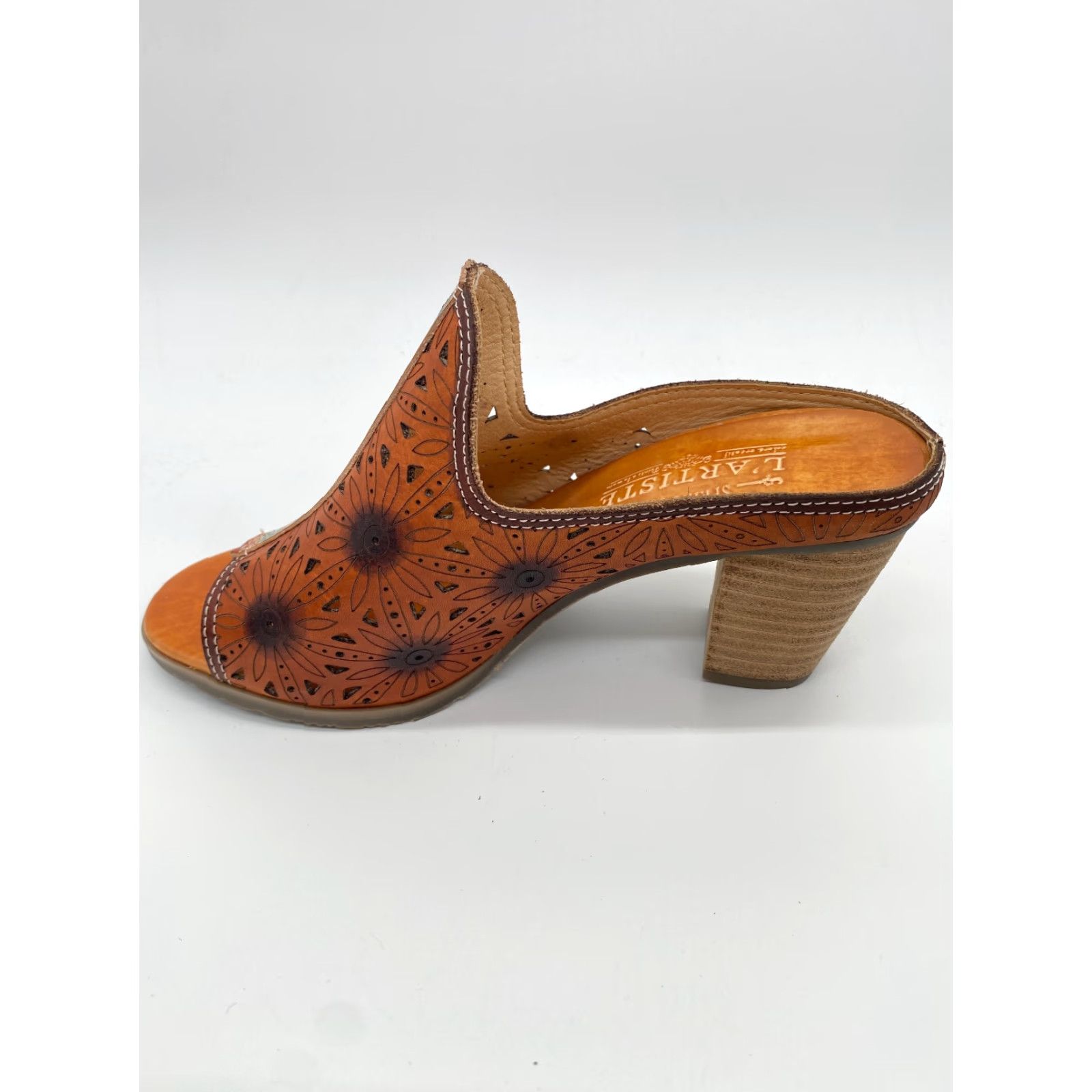 Vintage Spring Step L’artiste X Floral Sandal Women Leather Brown Size 38 US 7.5 Slip-On Shoes Size US 8 / IT 38 - 7 Thumbnail