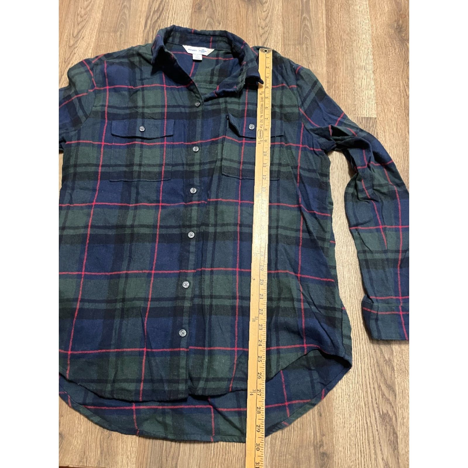 Old Navy Old Navy Shirt Womens Medium Tall Plaid Button-Up Green Blue Red Casual Modern Womens Size M / US 6-8 / IT 42-44 - 7 Thumbnail