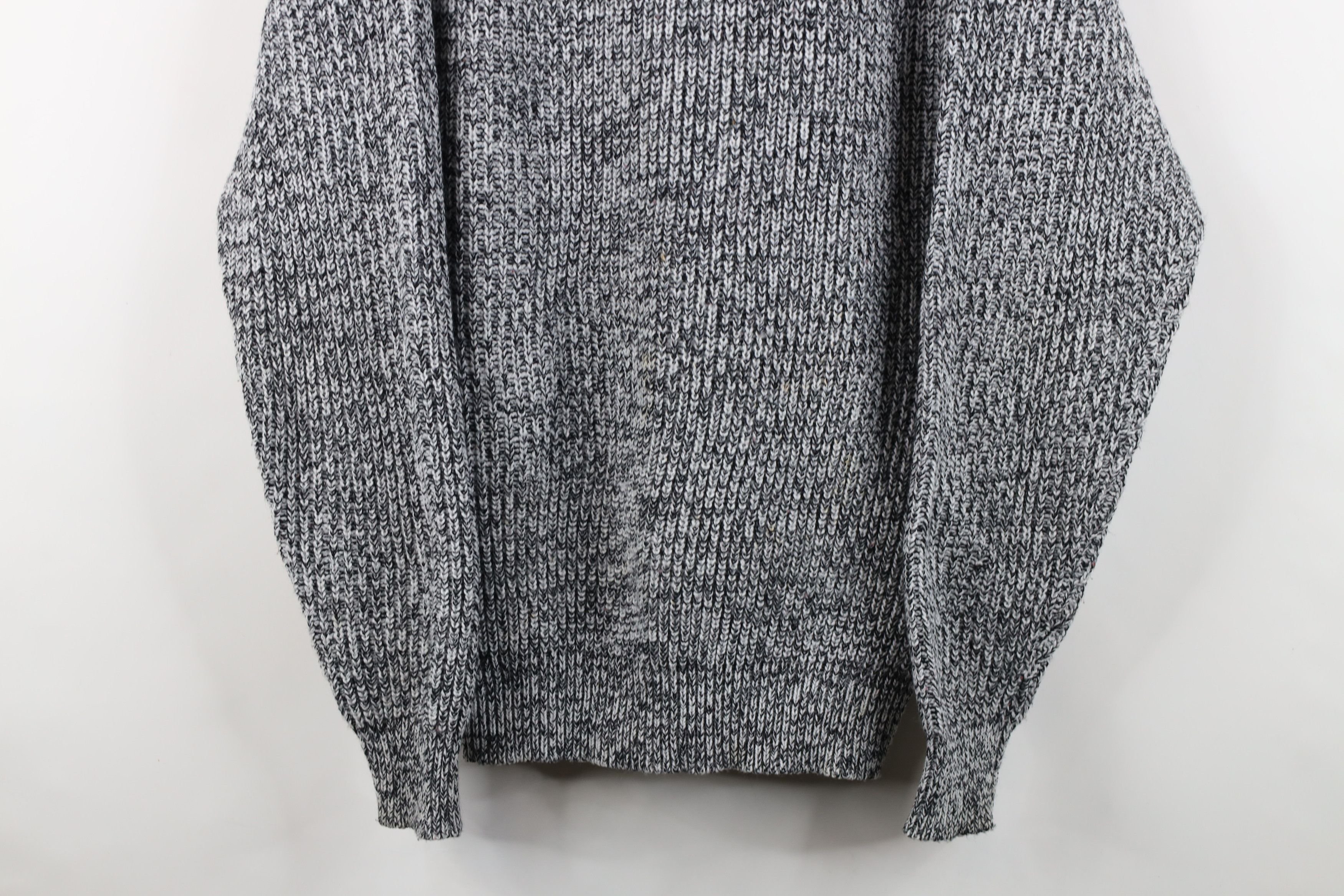 Vintage Vintage 90s Streetwear Blank Chunky Ribbed Knit Sweater Gray Size US M / EU 48-50 / 2 - 3 Thumbnail