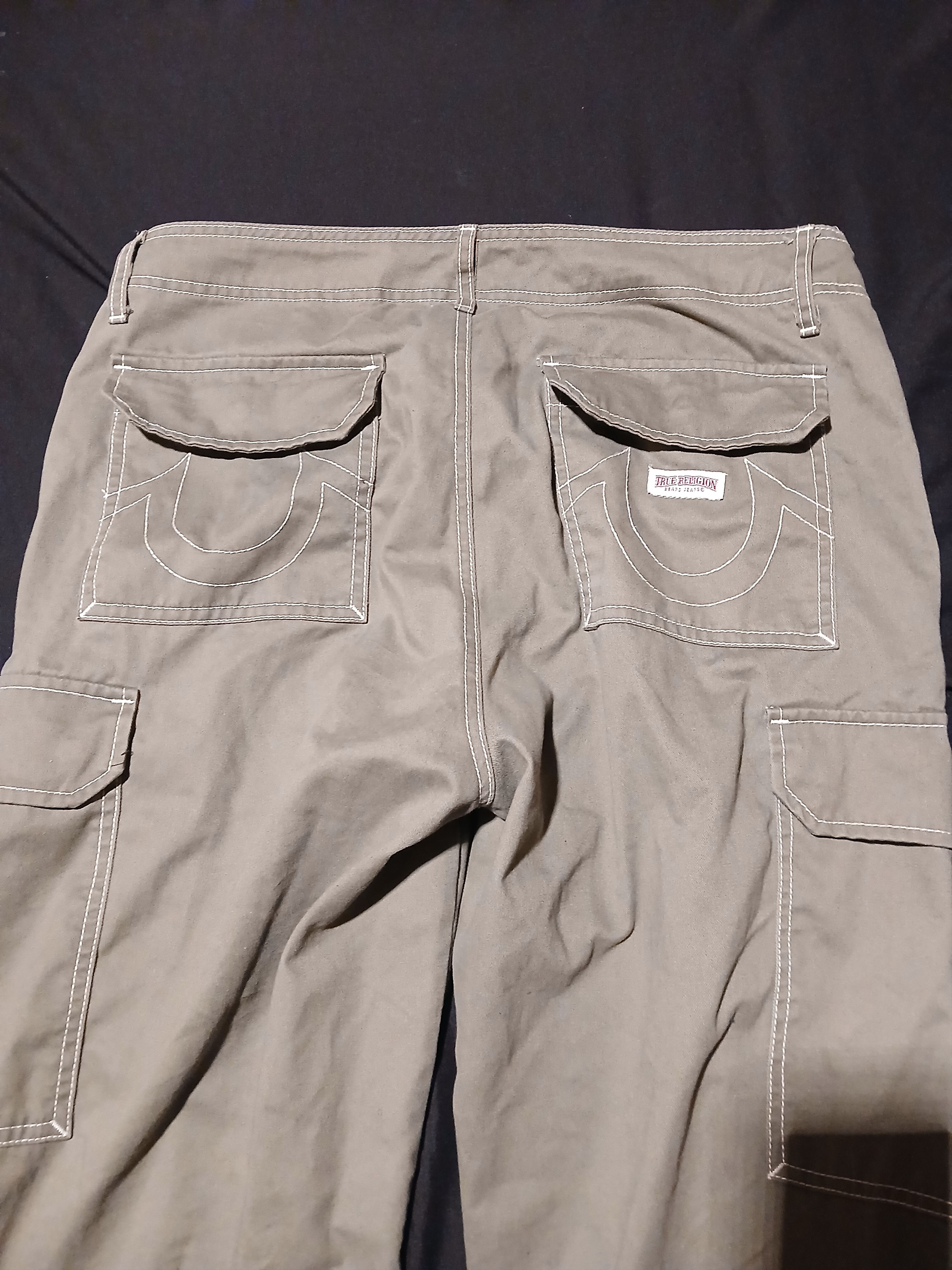 True Religion Mens true religion army green cargo pants Size US 33 - 3 Thumbnail