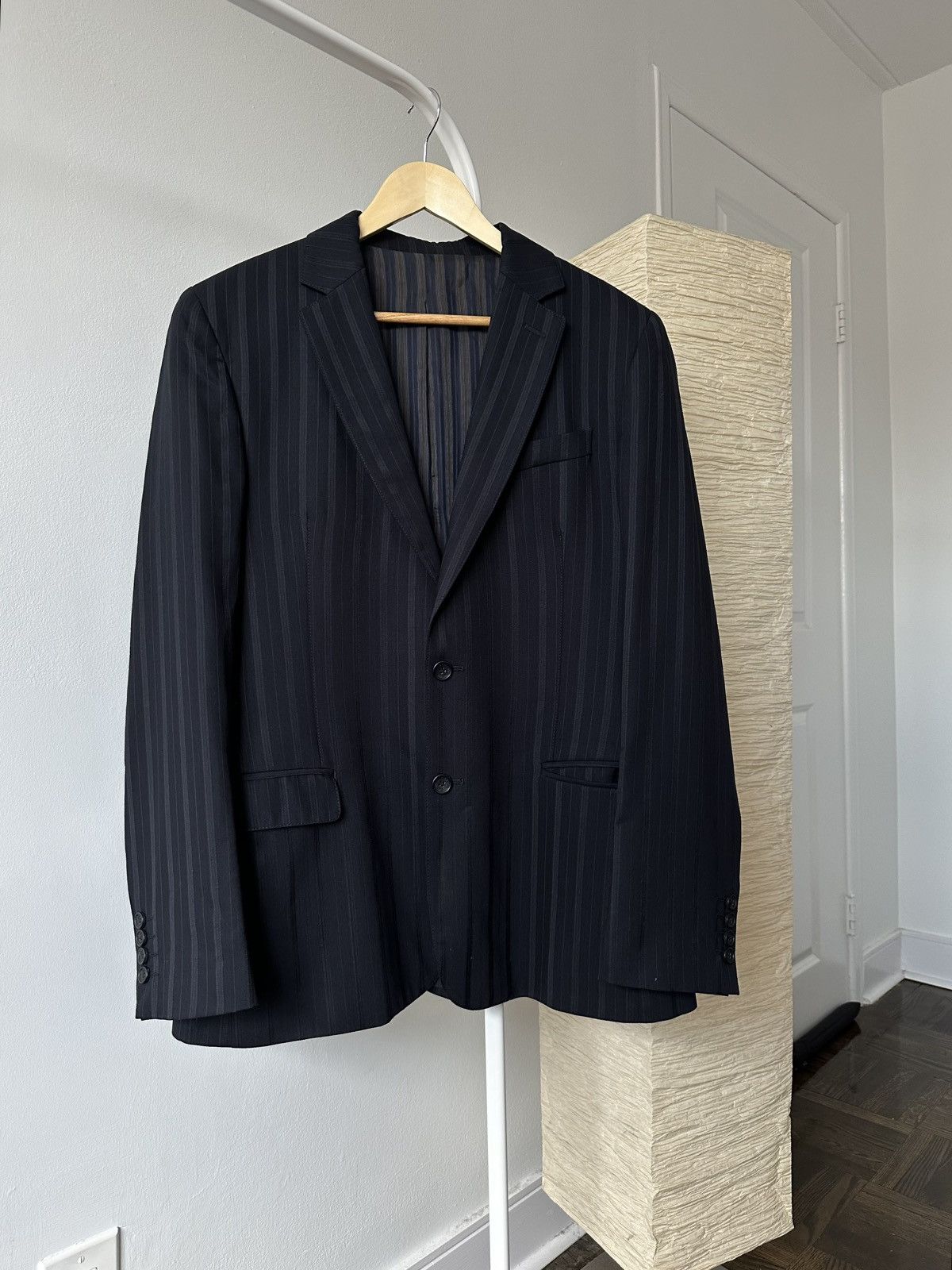 Dolce & Gabbana Dolce Gabbana Gray Striped Blazer Size 52R - 2 Thumbnail