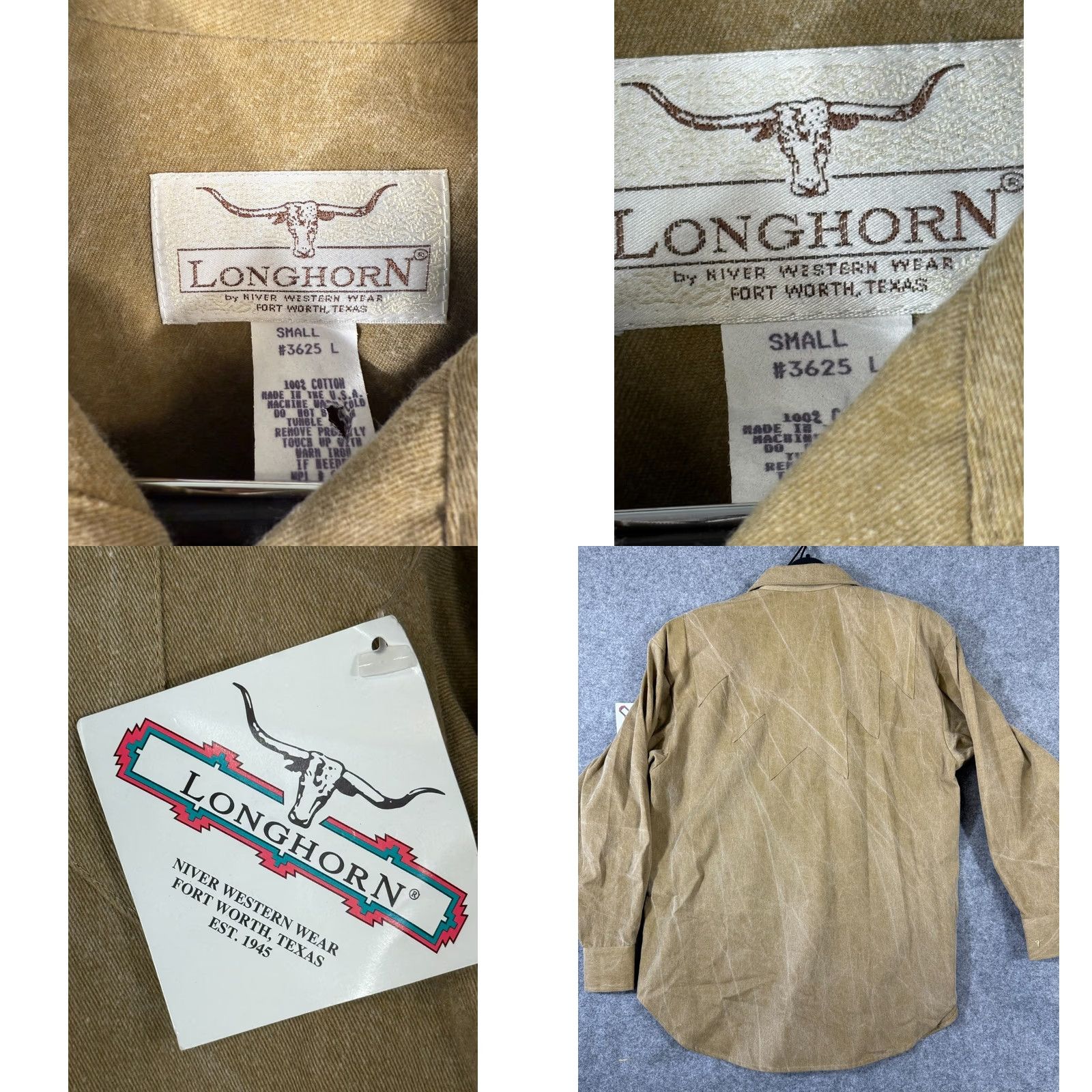Vintage VINTAGE Longhorn Niver Western Wear Shirt Womens Small Beige Metal Buttons Long Sleeve Cowgirl Size S / US 4 / IT 40 - 8 Thumbnail