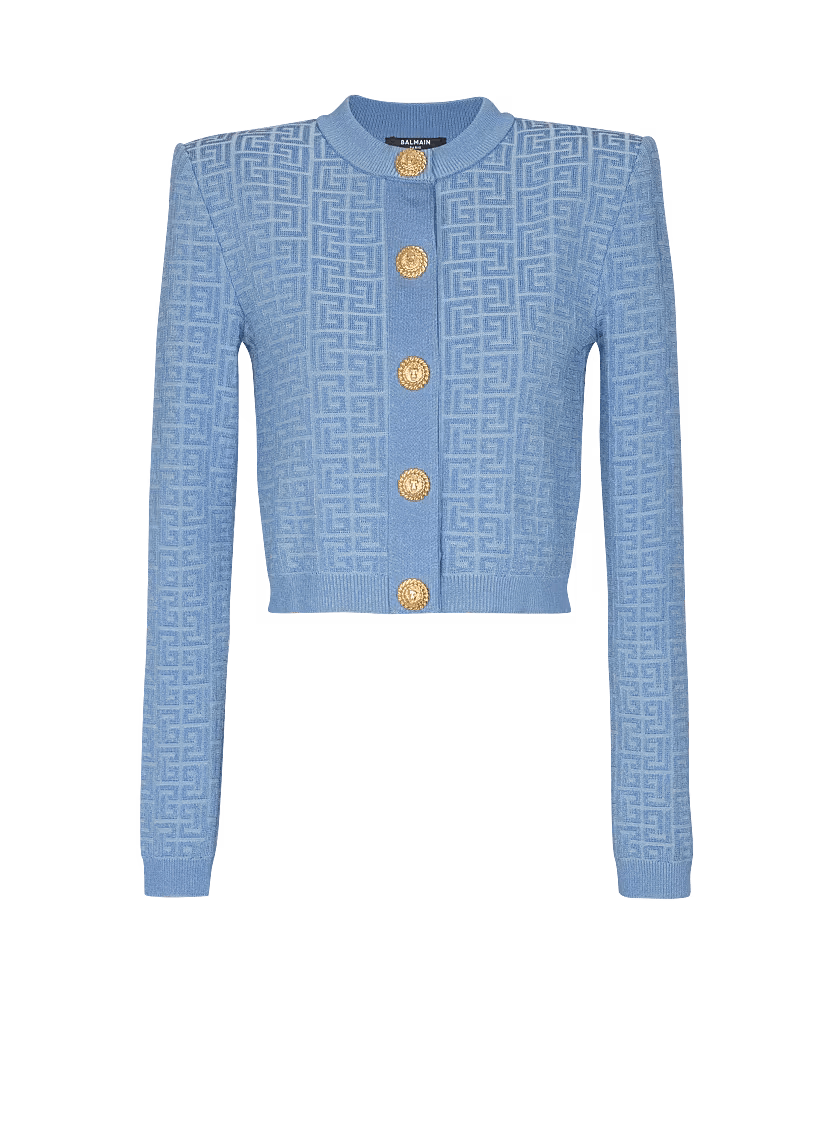 o1s1wg111225 Pb Labyrinth Knit Cardigan in Blue