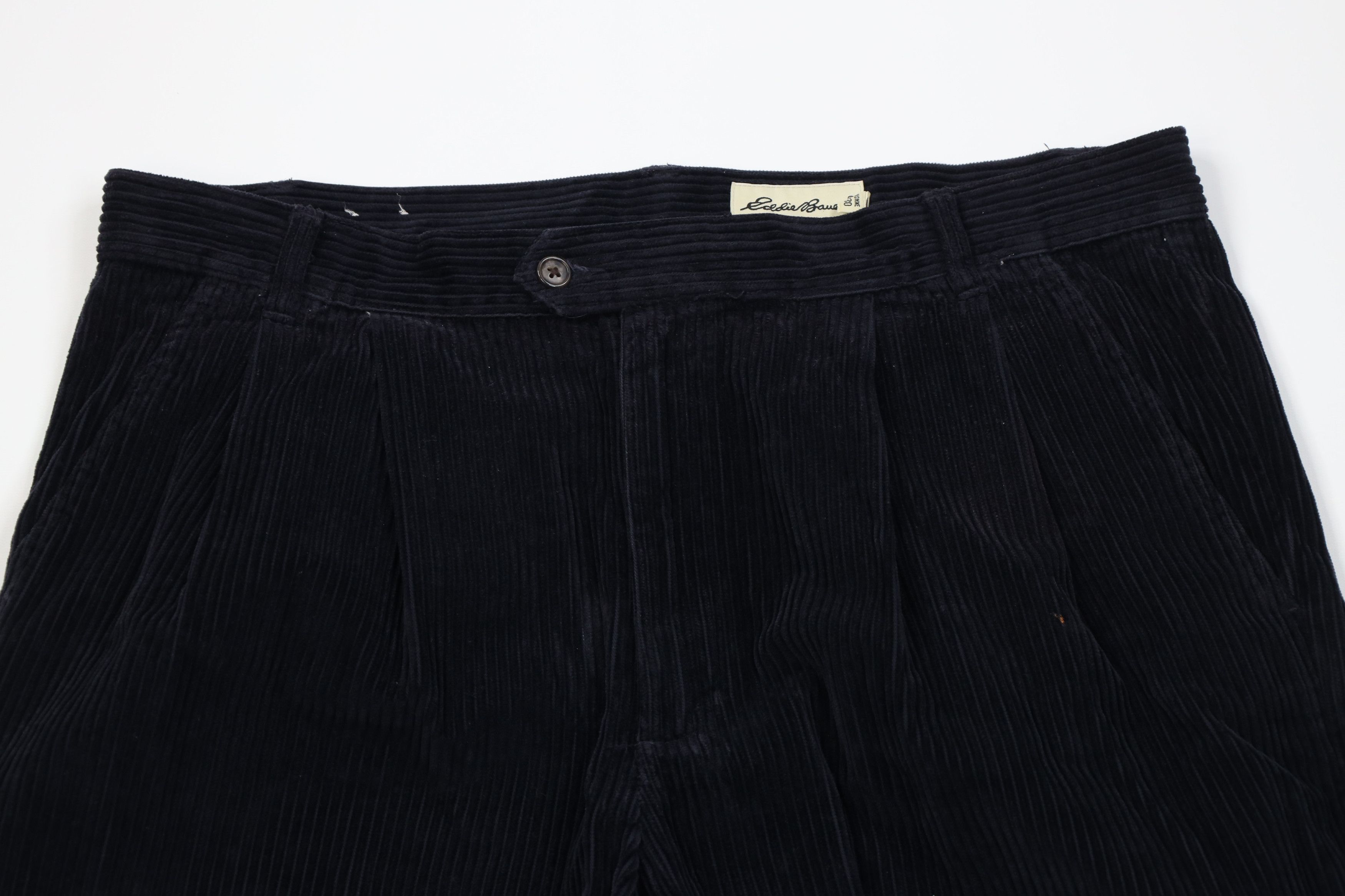 Eddie Bauer Vintage 90s Eddie Bauer Wide Leg Corduroy Pants Navy Blue Size US 38 / EU 54 - 2 Thumbnail