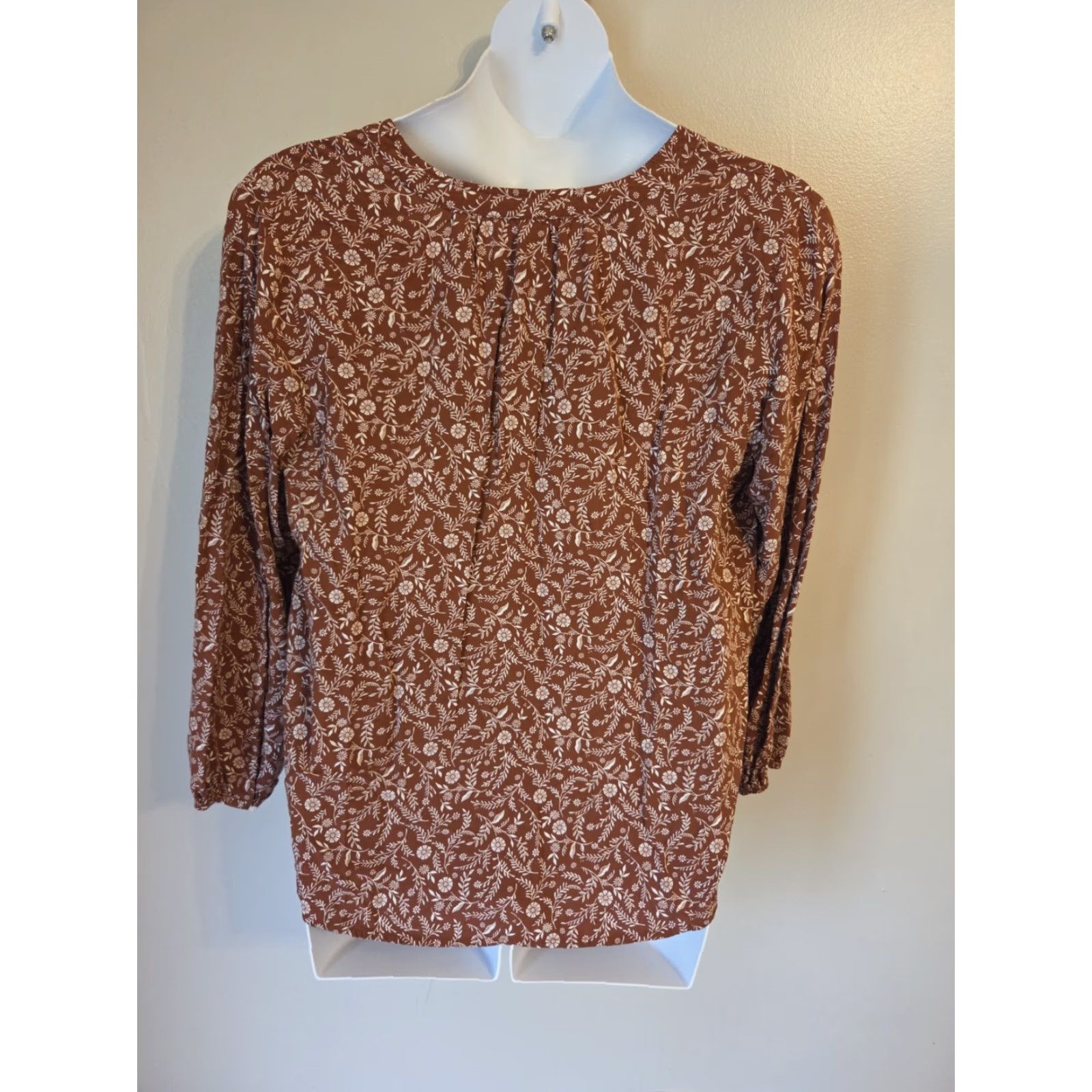 Old Navy Old Navy Orange Floral Print Top Shirt XL Boho Shirt Woman's Series Size XL / US 12-14 / IT 48-50 - 5 Thumbnail
