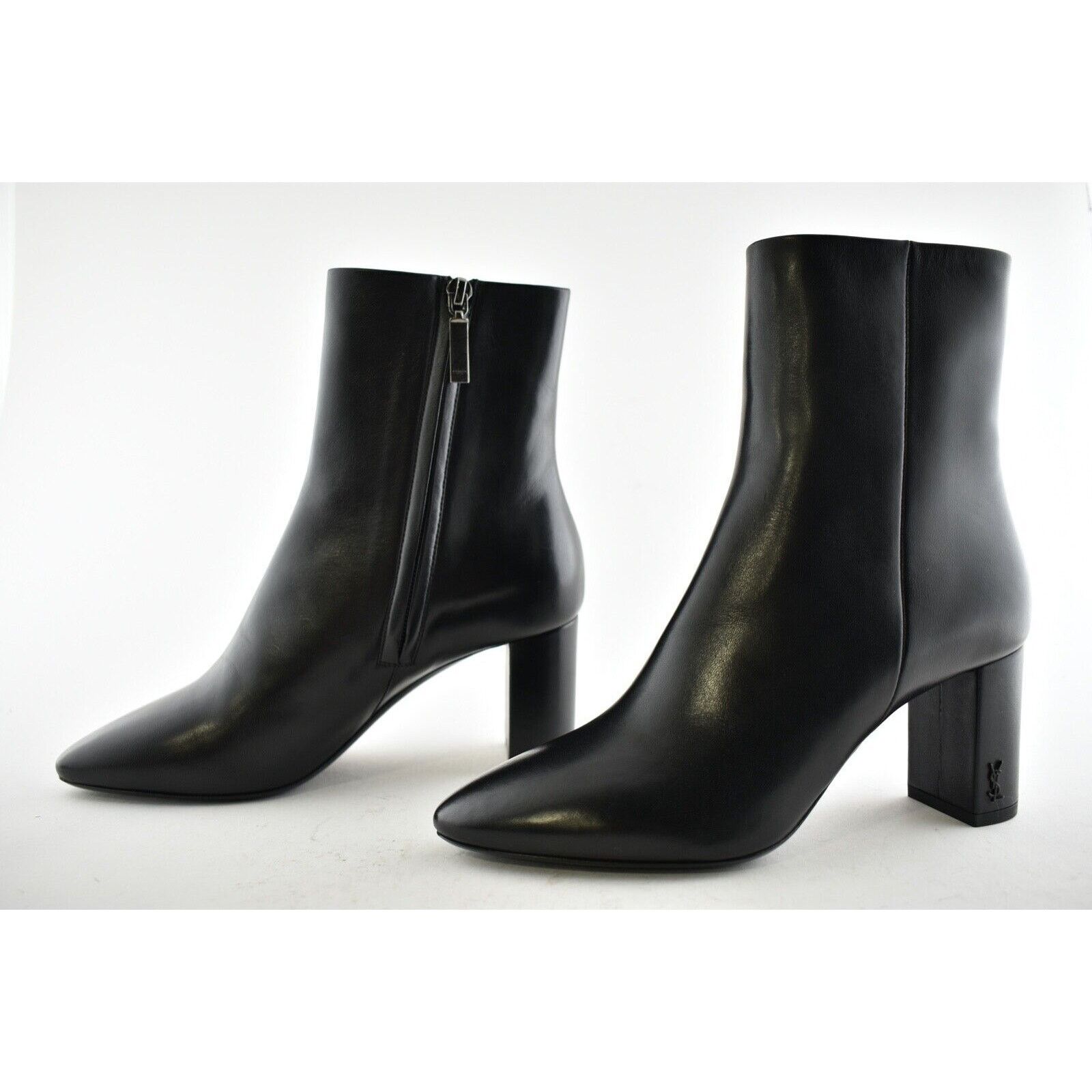 Yves Saint Laurent YSL Yves Saint Laurent Lou 70 Black Leather Pin Block Heel Size US 7 / IT 37 - 9 Thumbnail