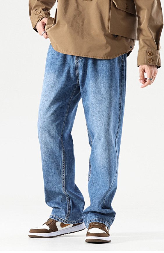 Japanese Brand Men's trendy retro washed loose wide-leg jeans Size US 32 / EU 48 - 1 Thumbnail