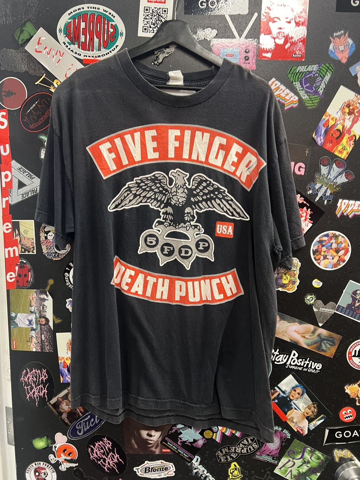Band Tees × Vintage Vintage Five Finger Death Punch Band Shirt Size US XL / EU 56 / 4 - 1 Thumbnail